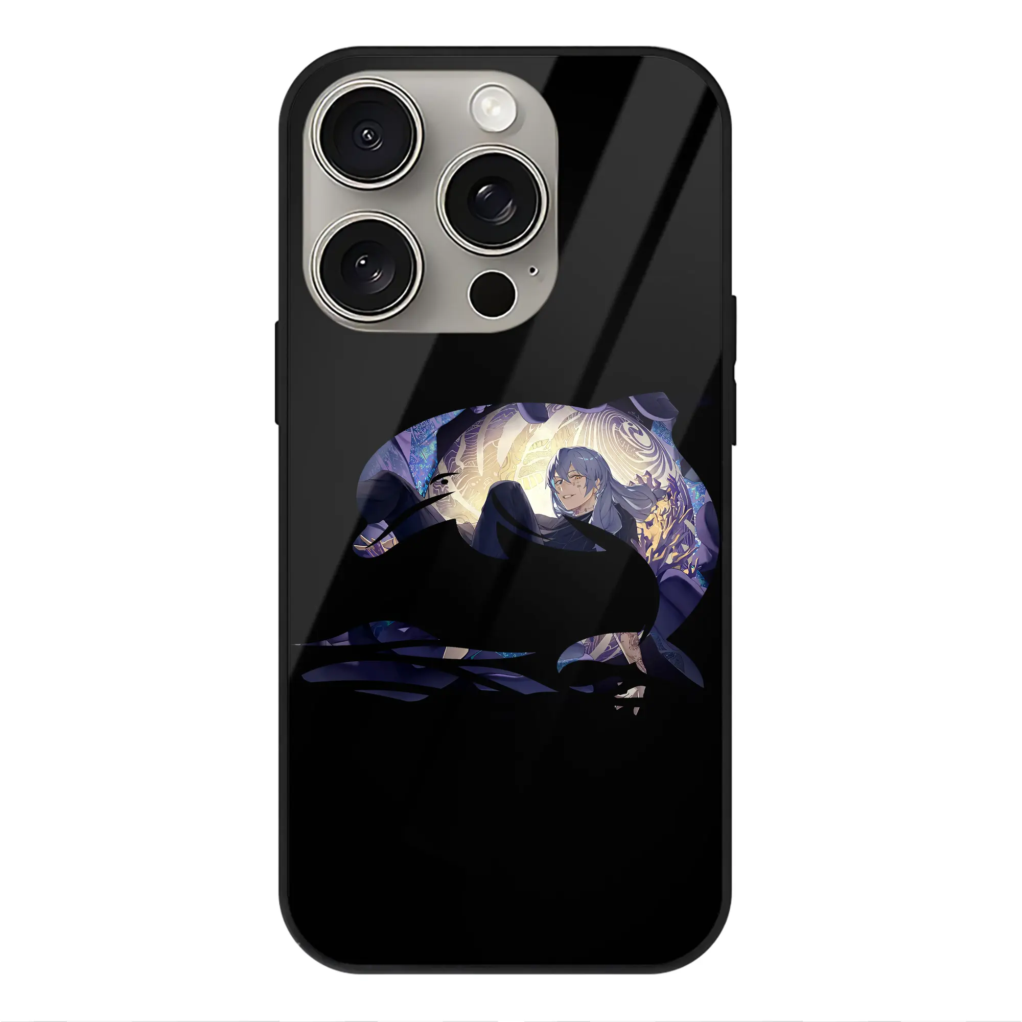 呪術廻戦 グッズ,真人 - IPhone15Pro対応 ・ スマホケース ・ 背面ガラス ・ TPU+強化ガラス ・ 耐衝撃 ・ 黄変防止 ・ ワイヤレス充電対応 ・ 3D立体ボタン