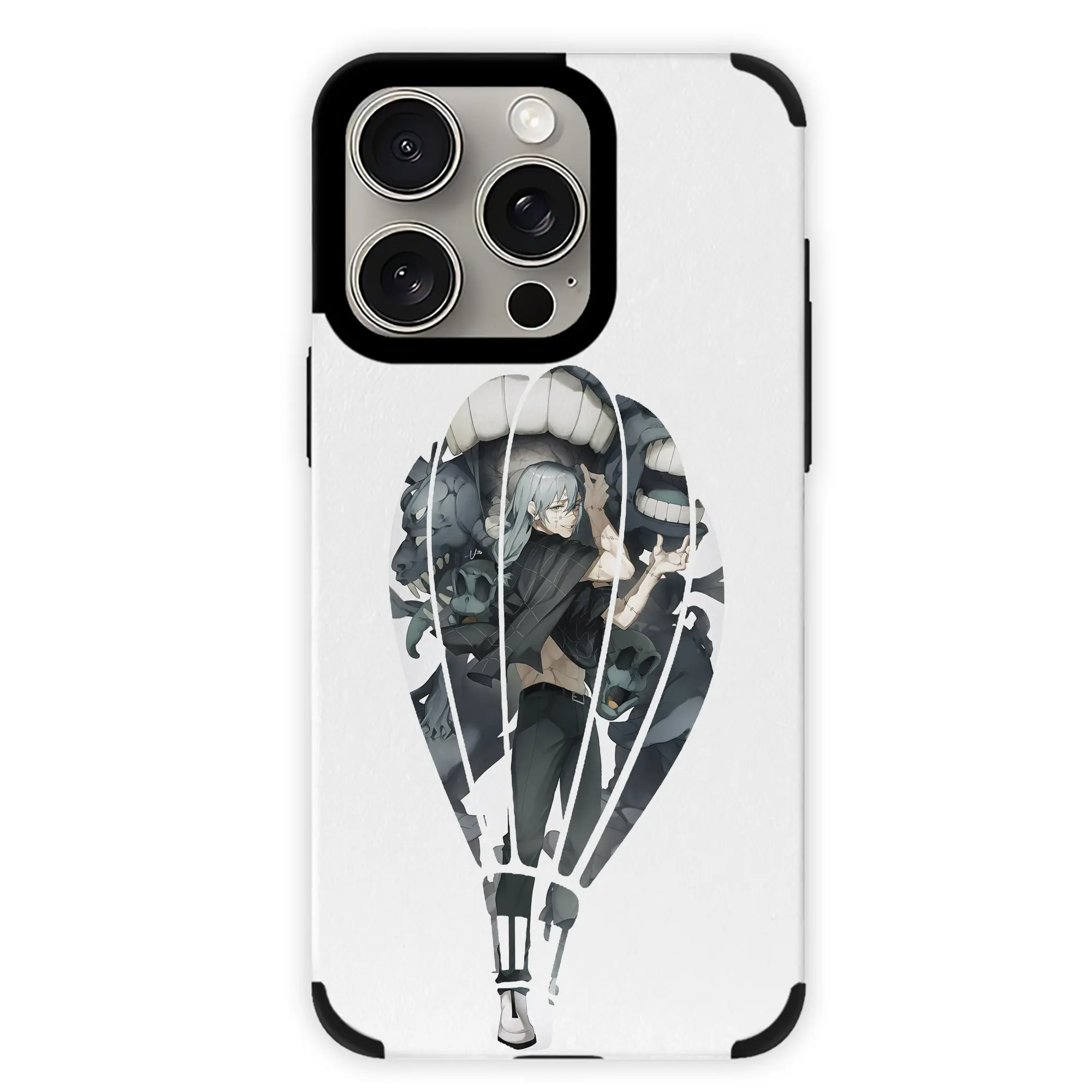 呪術廻戦 グッズ,真人 - IPhone15ProMax対応 ・ PUレザースマホケース ・ 耐衝撃 ・ 黄変防止 ・ 360度全面保護 ・ 柔らか手触り ・ 3D立体ボタン