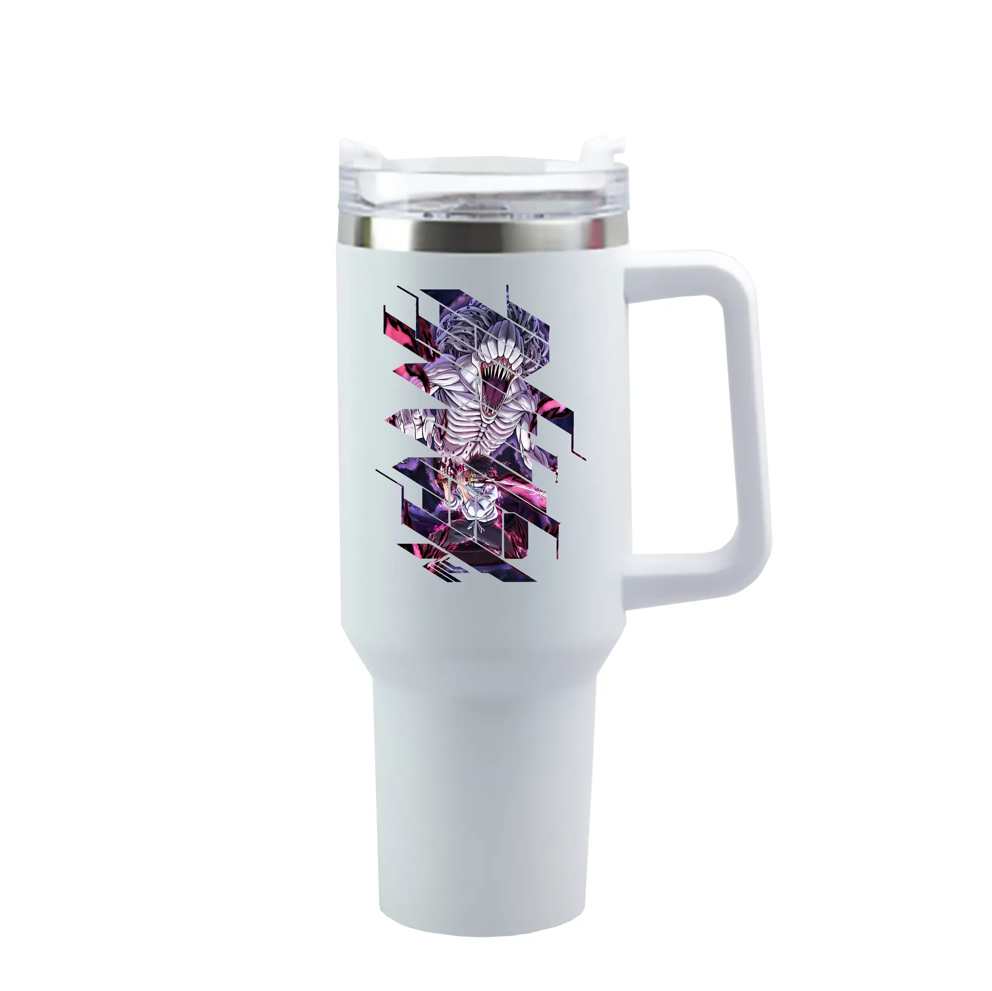 呪術廻戦 グッズ,乙骨 憂太 - 1200mL 車用タンブラー ・ クリスタルステッカー ・ 304ステンレス 内側 ・ 201ステンレス 外側 ・ 保温 保冷 ・ ハンドル＆ストロー付き ・ 通勤 ドライブ アウトドア用