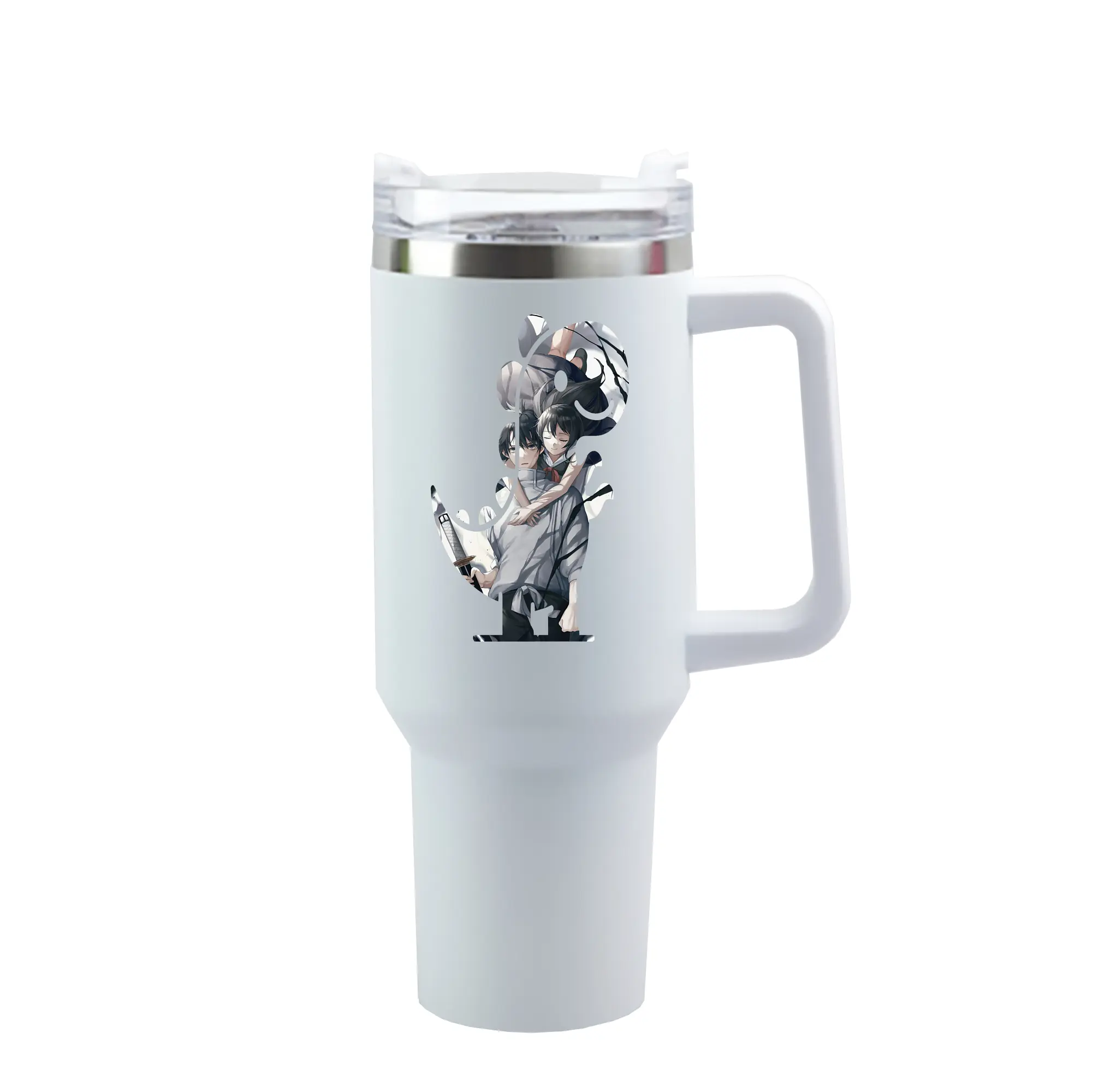 呪術廻戦 グッズ,乙骨 憂太 - 1200mL 車用タンブラー ・ クリスタルステッカー ・ 304ステンレス 内側 ・ 201ステンレス 外側 ・ 保温 保冷 ・ ハンドル＆ストロー付き ・ 通勤 ドライブ アウトドア用