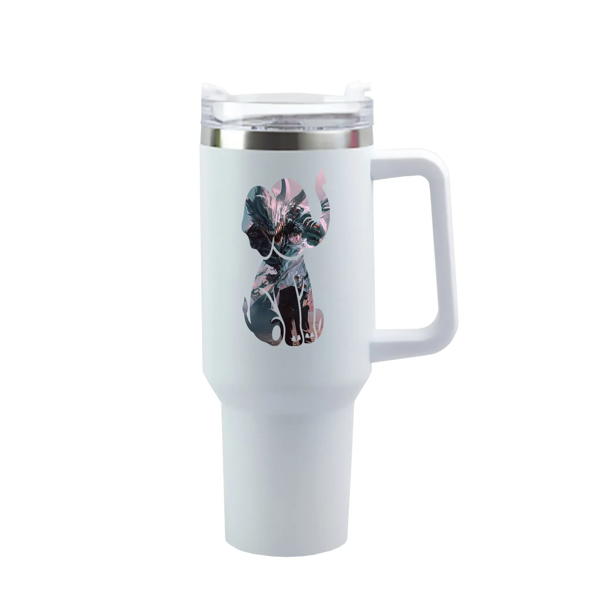 呪術廻戦 グッズ,乙骨 憂太 - 1200mL 車用タンブラー ・ クリスタルステッカー ・ 304ステンレス 内側 ・ 201ステンレス 外側 ・ 保温 保冷 ・ ハンドル＆ストロー付き ・ 通勤 ドライブ アウトドア用