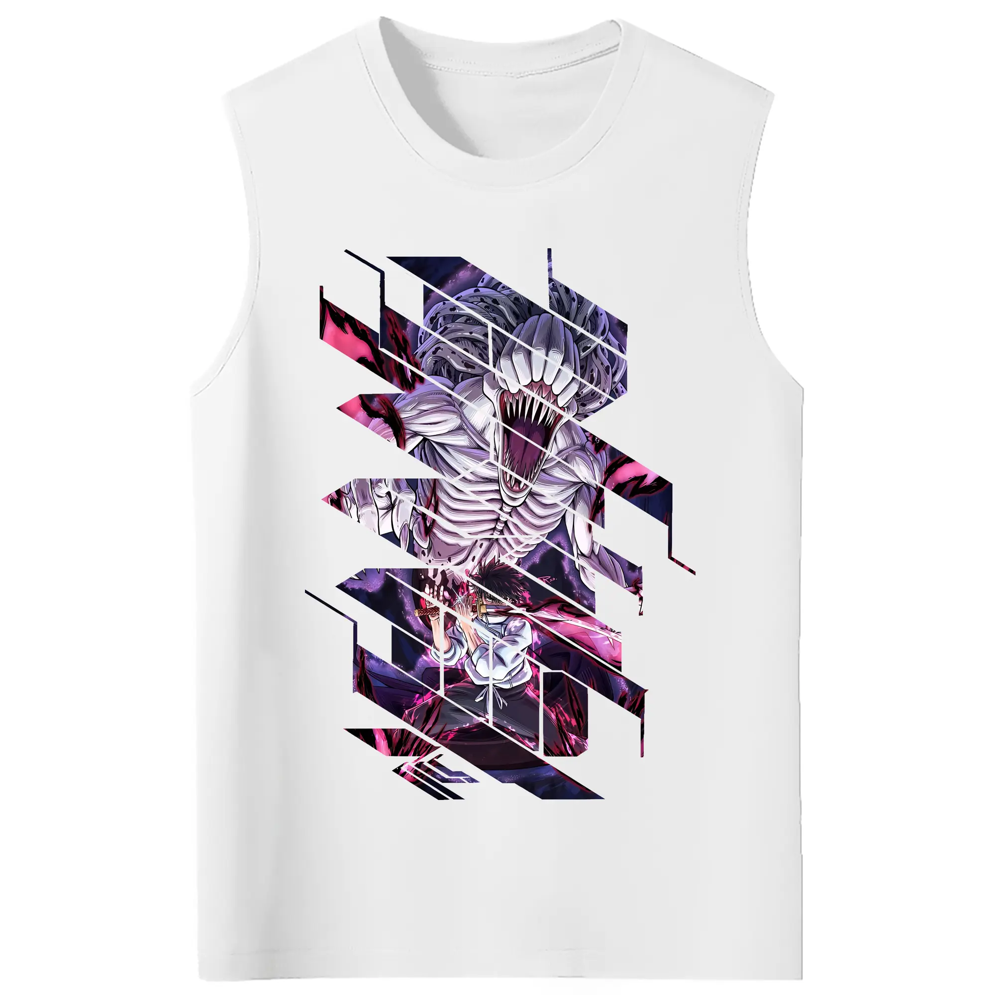 呪術廻戦 グッズ,乙骨 憂太 - コットン100％ タンクトップ ・ フロントプリント ・ タイトフィット ・ 快適 通気性 ・ スポーツ カジュアル 散歩用