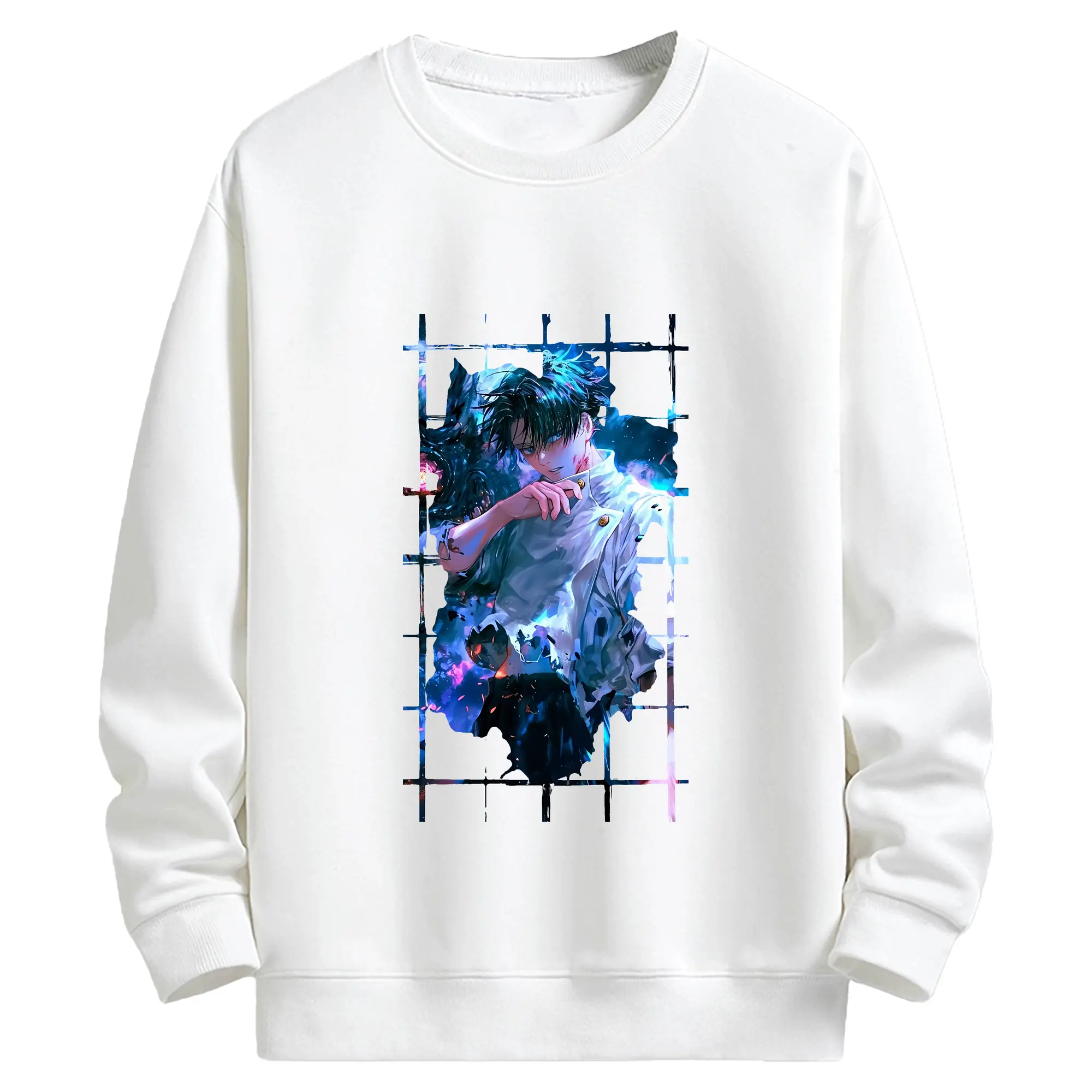 呪術廻戦 グッズ,乙骨 憂太 - 高品質 クルーネック スウェット ・ コットン59％ ポリエステル41％ ・ ユニセックス 長袖 トレーナー ・ カジュアル デイリー スポーツ 散歩用
