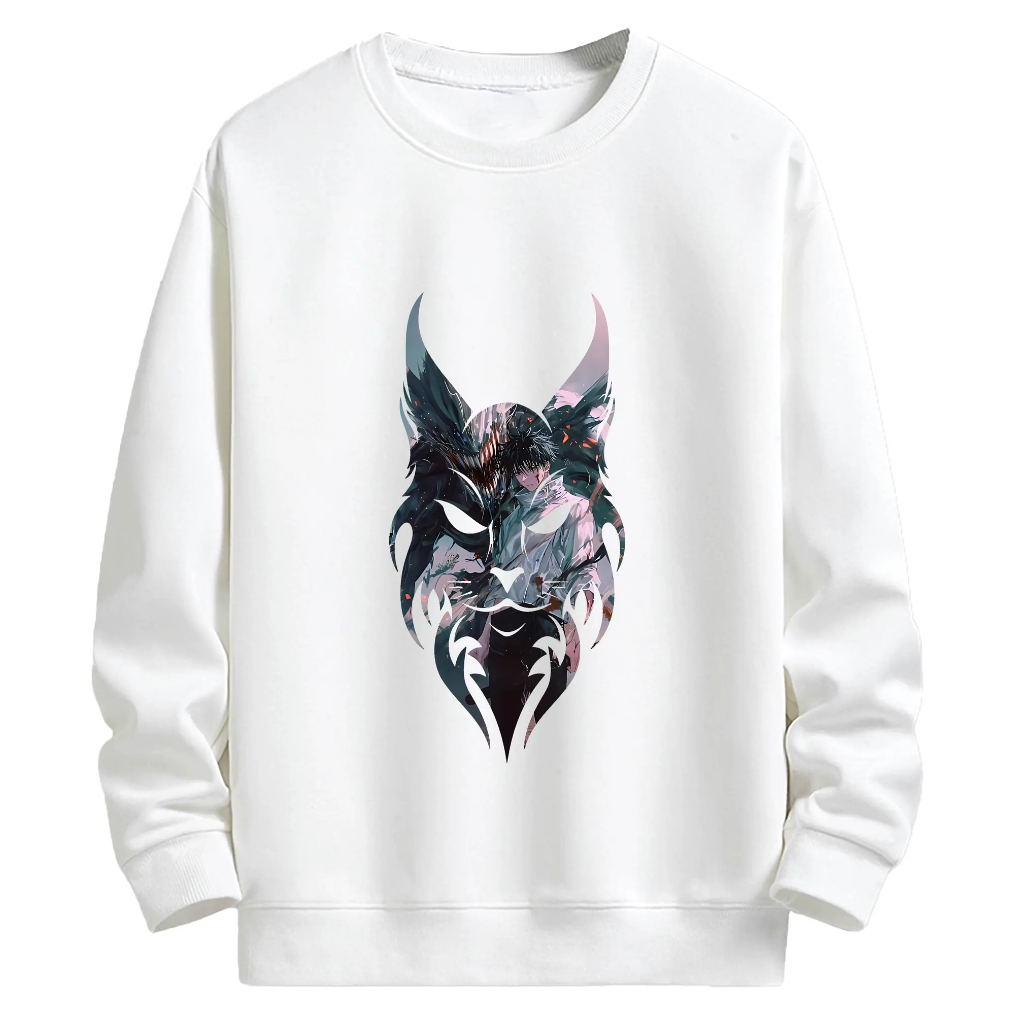 呪術廻戦 グッズ,乙骨 憂太 - 高品質 クルーネック スウェット ・ コットン59％ ポリエステル41％ ・ ユニセックス 長袖 トレーナー ・ カジュアル デイリー スポーツ 散歩用