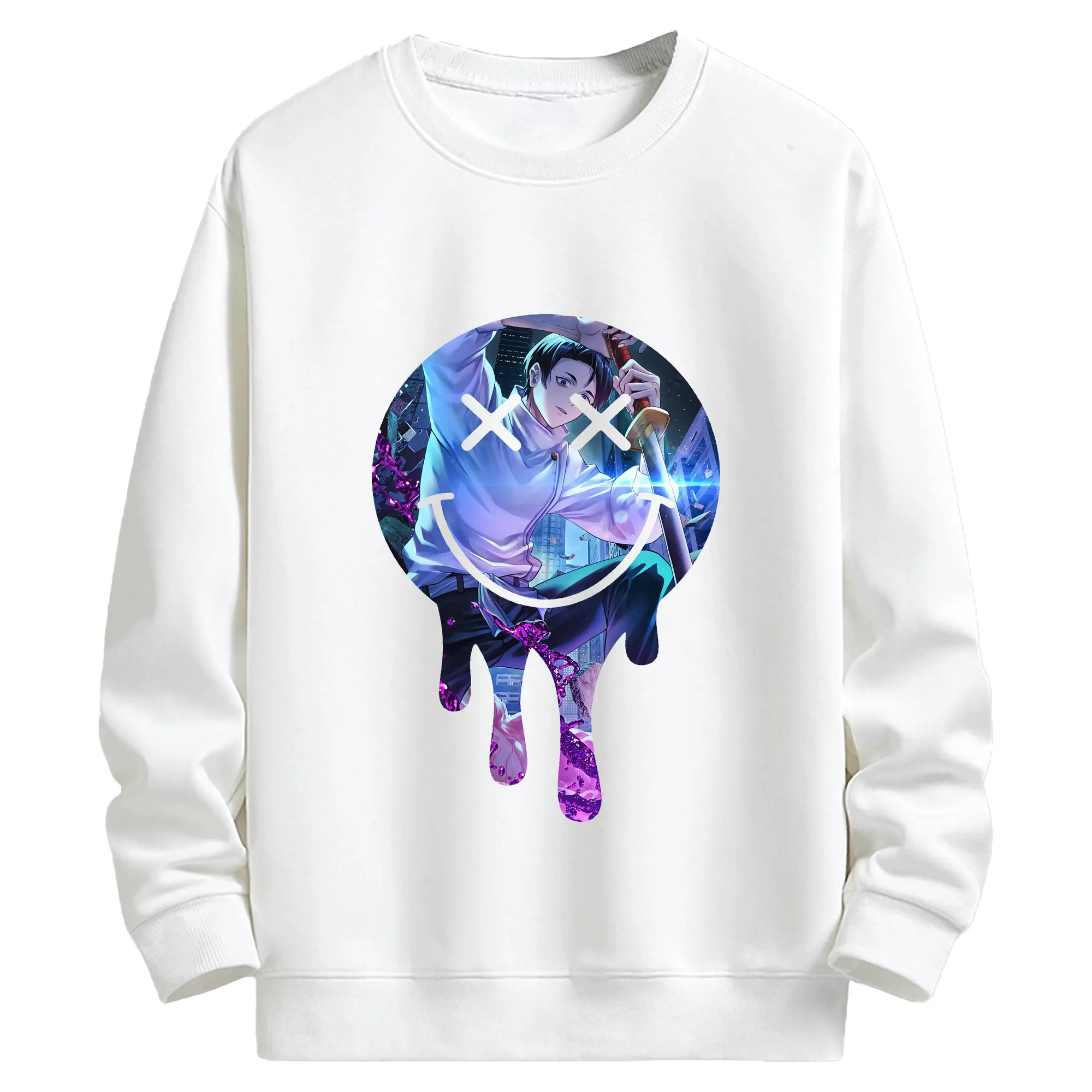 呪術廻戦 グッズ,乙骨 憂太 - キッズ クルーネックスウェットシャツ ・ フロントプリント ・ 綿80％ ポリエステル20％ ・ 快適 通学 スポーツ 日常使い お散歩用