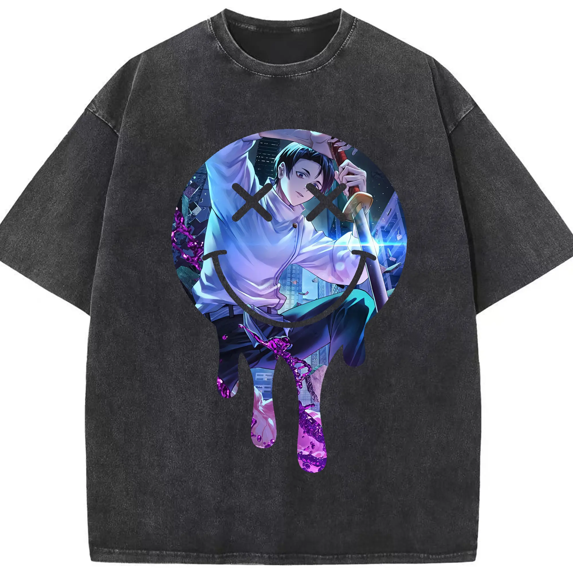 呪術廻戦 グッズ,乙骨 憂太 - 綿100％ ヴィンテージ風 半袖Tシャツ ・ フロントプリント ・ 柔らか肌触り ・ 通気性 快適 ・ スポーツ カジュアル 外出用