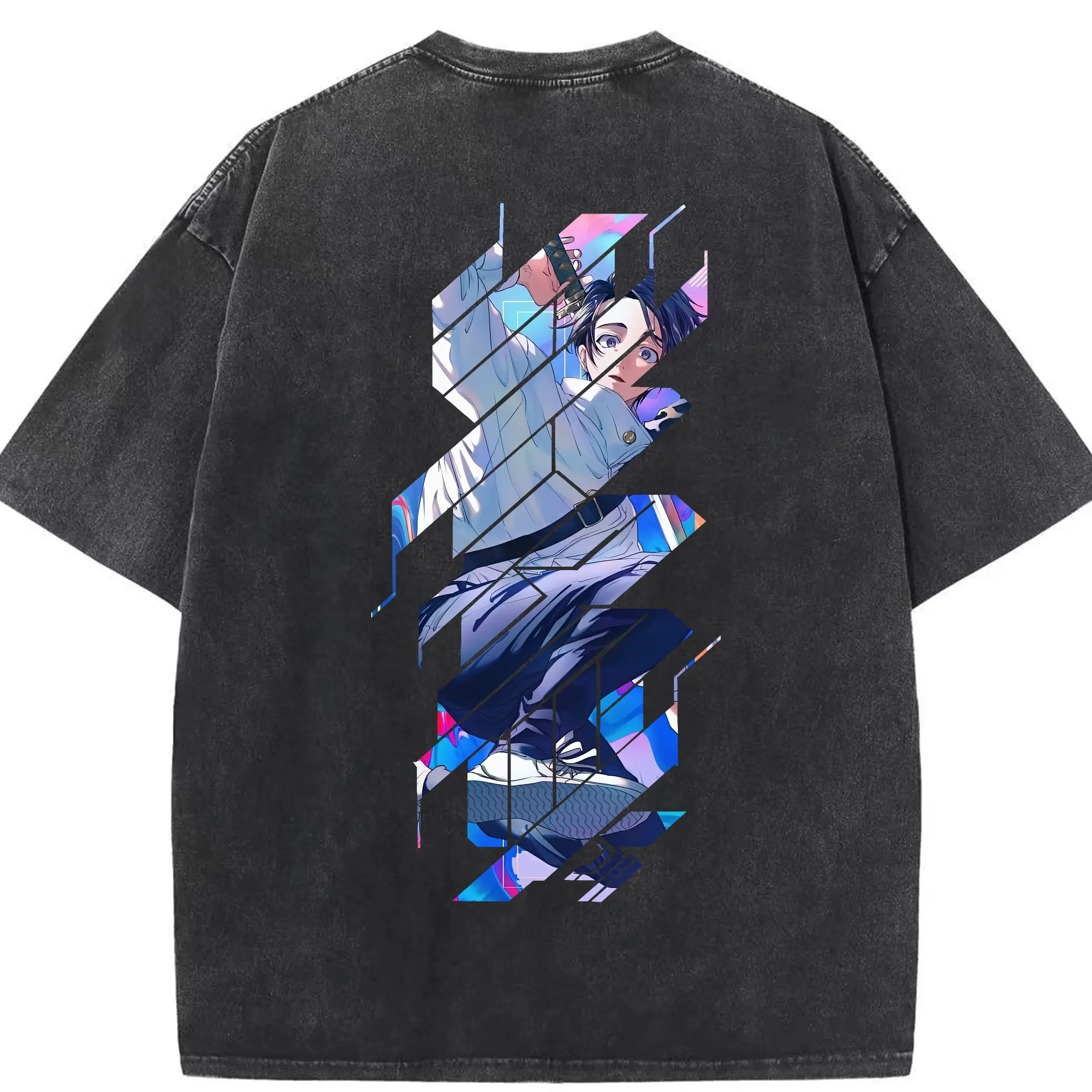 呪術廻戦 グッズ,乙骨 憂太 - 綿100％ ヴィンテージ風 半袖Tシャツ ・ 背面プリント ・ 柔らか肌触り ・ 通気性 快適 ・ スポーツ カジュアル 外出用