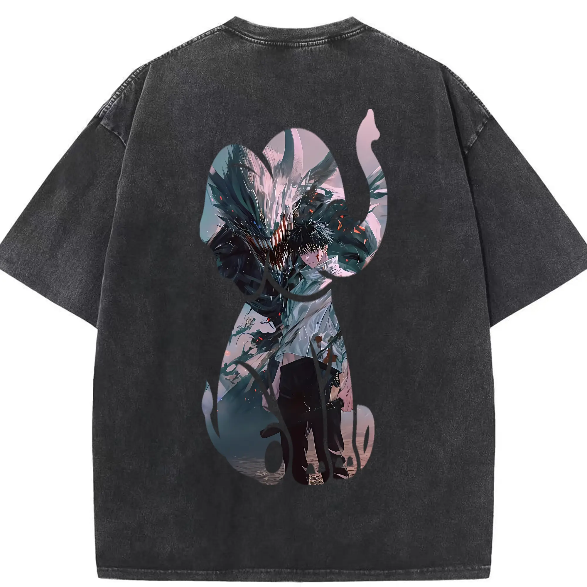 呪術廻戦 グッズ,乙骨 憂太 - 綿100％ ヴィンテージ風 半袖Tシャツ ・ 背面プリント ・ 柔らか肌触り ・ 通気性 快適 ・ スポーツ カジュアル 外出用