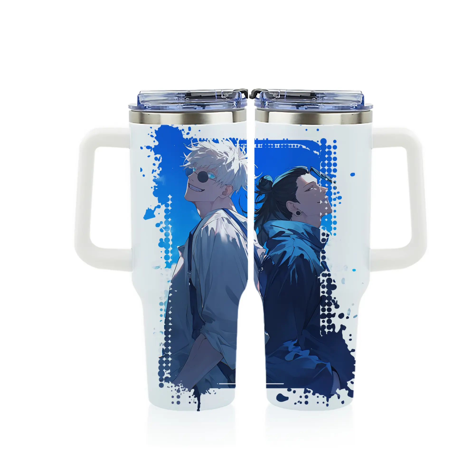 呪術廻戦 グッズ,夏油 傑 - 1200mL フルプリント車用タンブラー ・ 304ステンレス 内側 ・ 201ステンレス 外側 ・ 保温 保冷 ・ 通勤 ドライブ アウトドア用