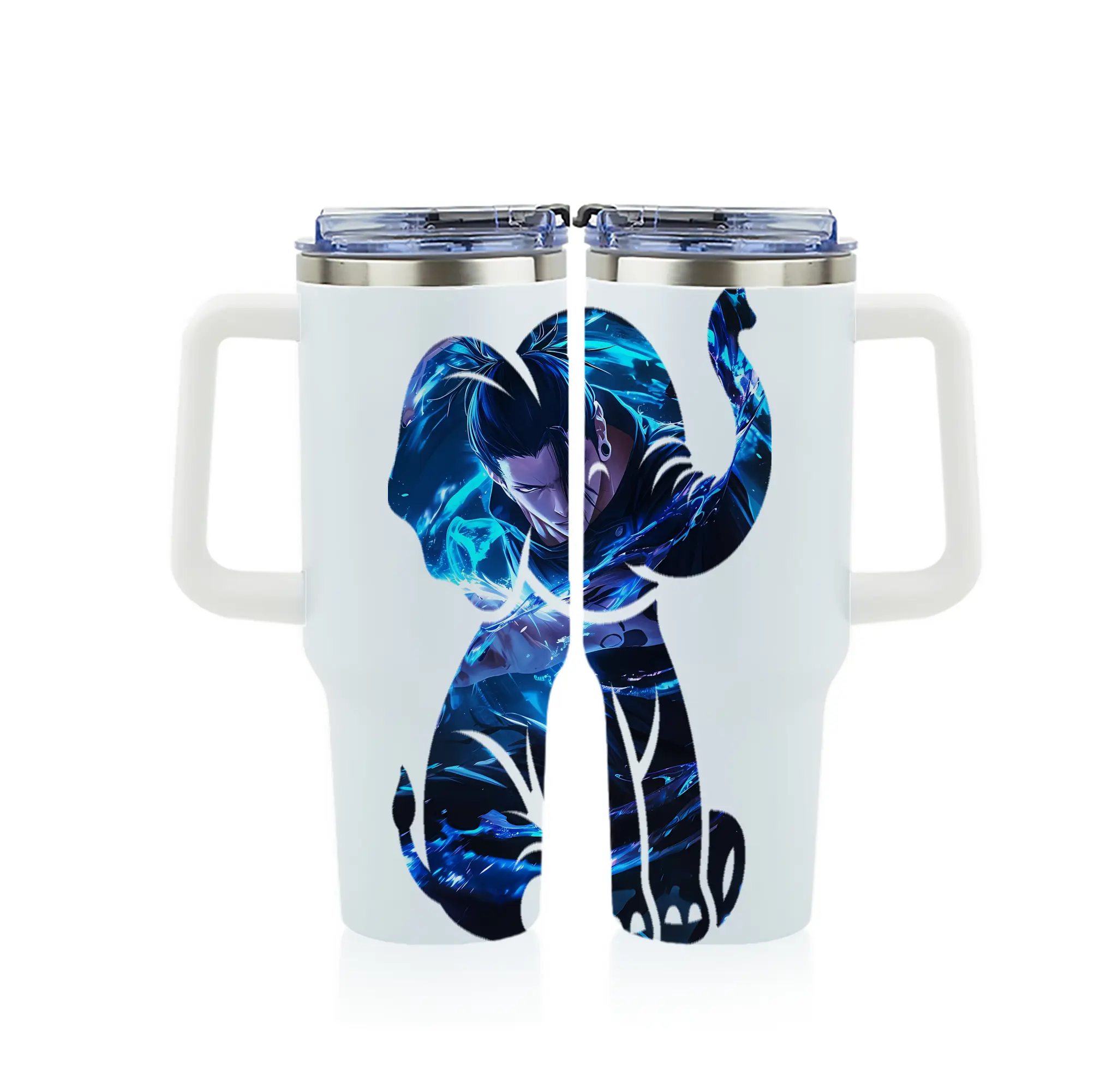 呪術廻戦 グッズ,夏油 傑 - 1200mL フルプリント車用タンブラー ・ 304ステンレス 内側 ・ 201ステンレス 外側 ・ 保温 保冷 ・ 通勤 ドライブ アウトドア用