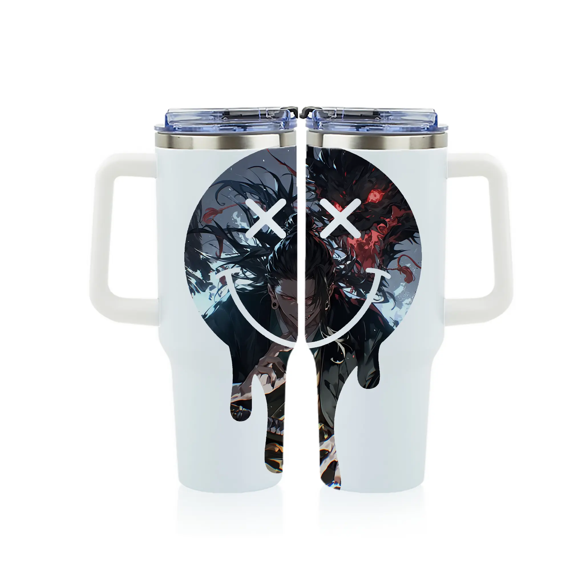 呪術廻戦 グッズ,夏油 傑 - 1200mL フルプリント車用タンブラー ・ 304ステンレス 内側 ・ 201ステンレス 外側 ・ 保温 保冷 ・ 通勤 ドライブ アウトドア用
