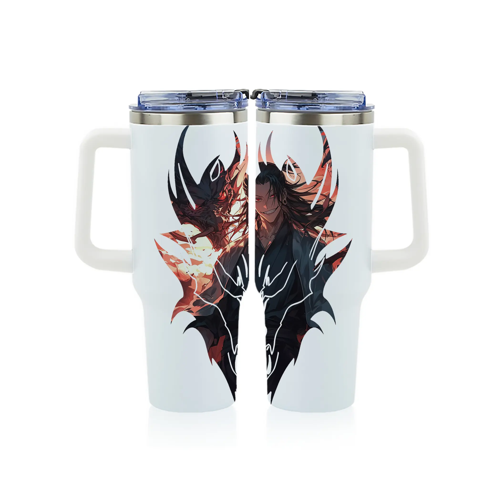 呪術廻戦 グッズ,夏油 傑 - 1200mL フルプリント車用タンブラー ・ 304ステンレス 内側 ・ 201ステンレス 外側 ・ 保温 保冷 ・ 通勤 ドライブ アウトドア用