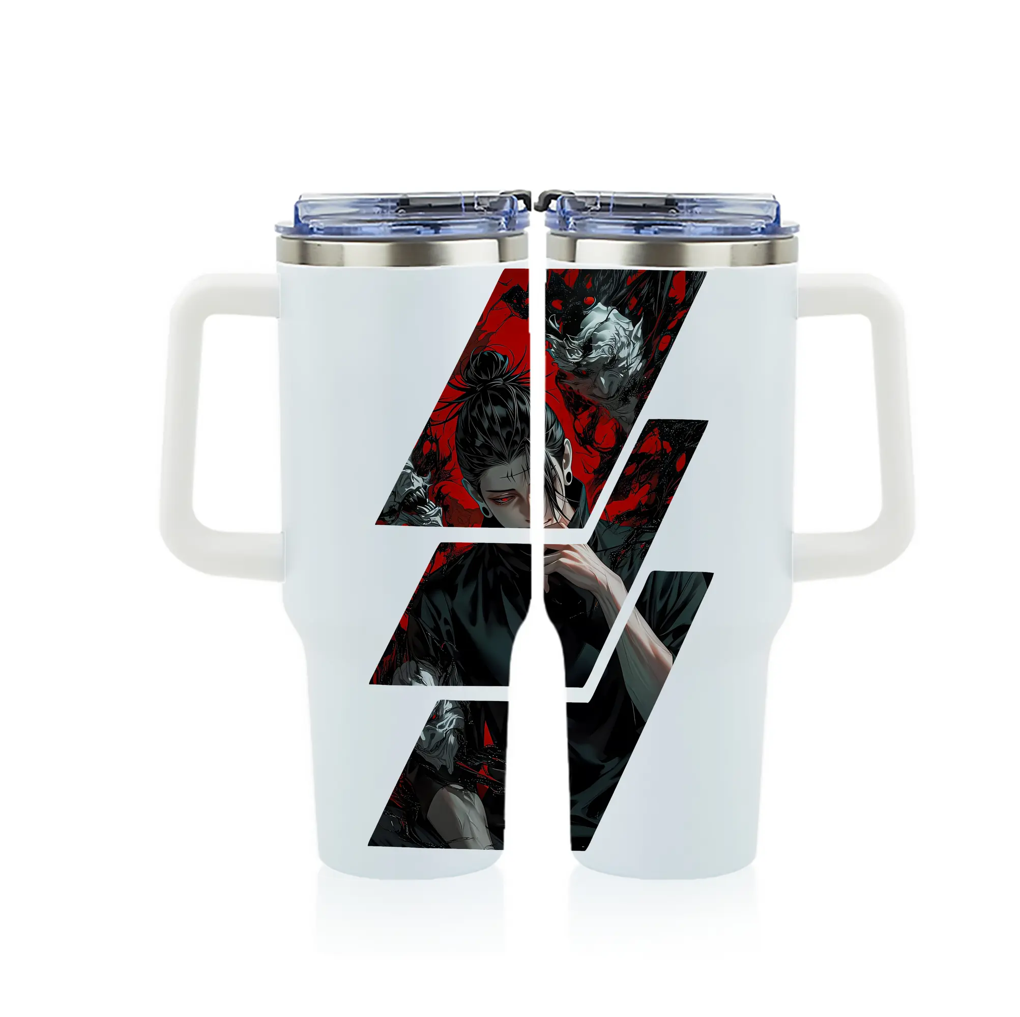 呪術廻戦 グッズ,夏油 傑 - 1200mL フルプリント車用タンブラー ・ 304ステンレス 内側 ・ 201ステンレス 外側 ・ 保温 保冷 ・ 通勤 ドライブ アウトドア用