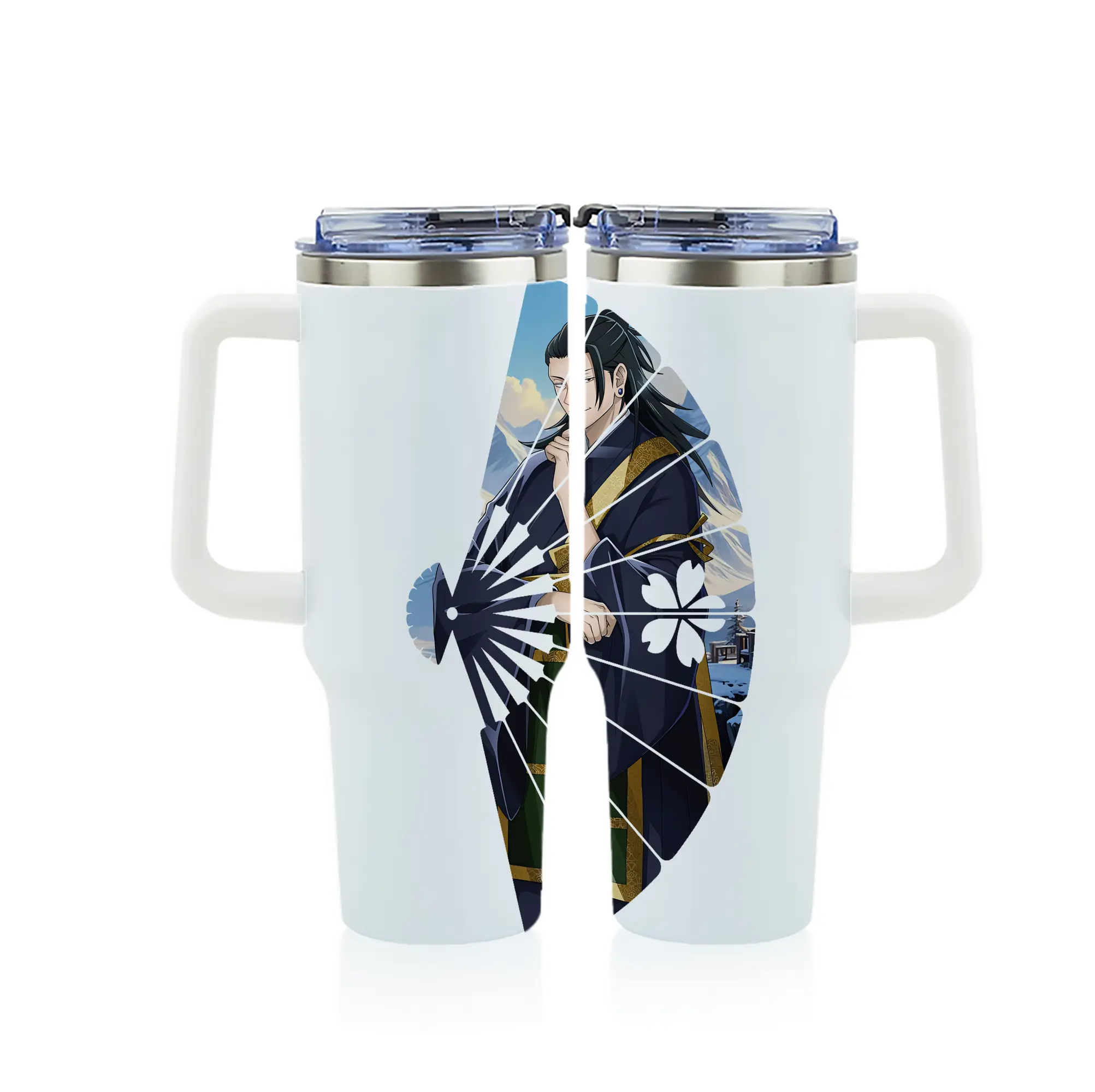 呪術廻戦 グッズ,夏油 傑 - 1200mL フルプリント車用タンブラー ・ 304ステンレス 内側 ・ 201ステンレス 外側 ・ 保温 保冷 ・ 通勤 ドライブ アウトドア用