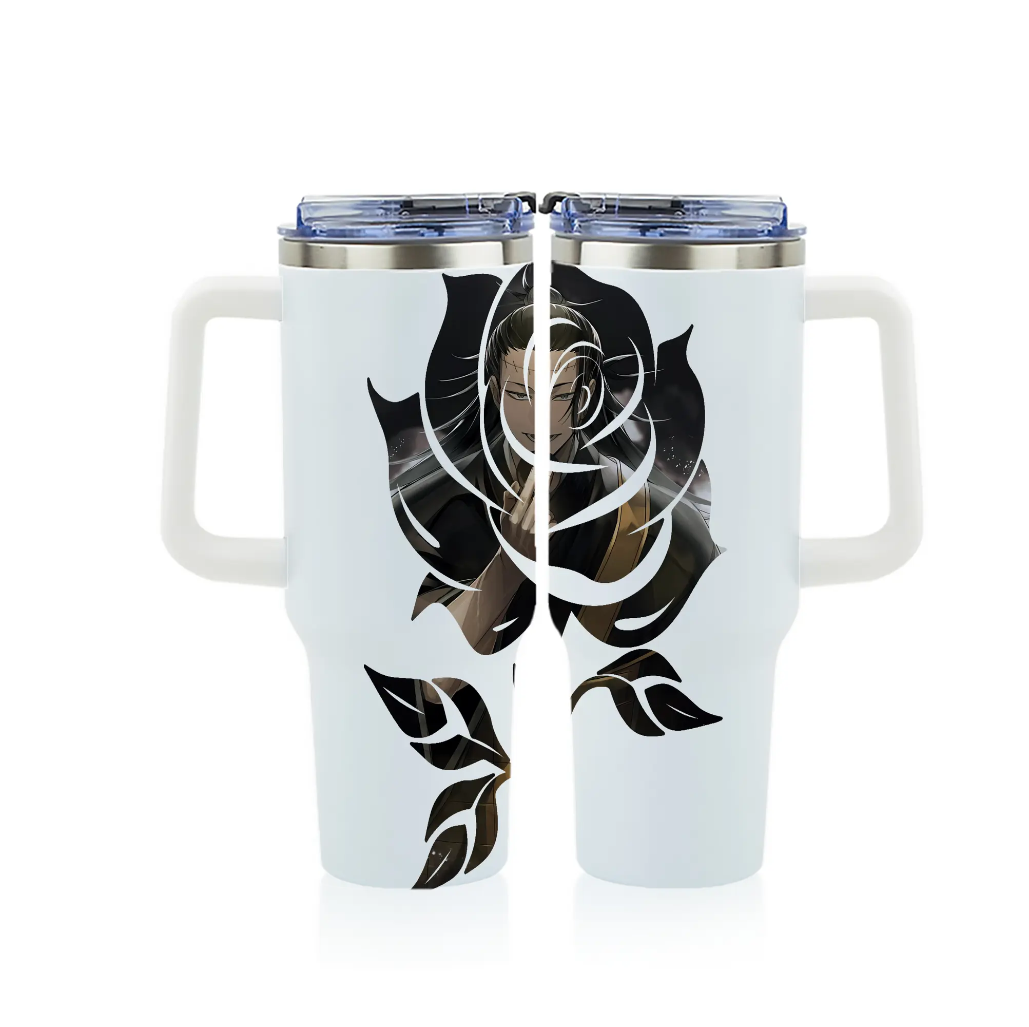 呪術廻戦 グッズ,夏油 傑 - 1200mL フルプリント車用タンブラー ・ 304ステンレス 内側 ・ 201ステンレス 外側 ・ 保温 保冷 ・ 通勤 ドライブ アウトドア用