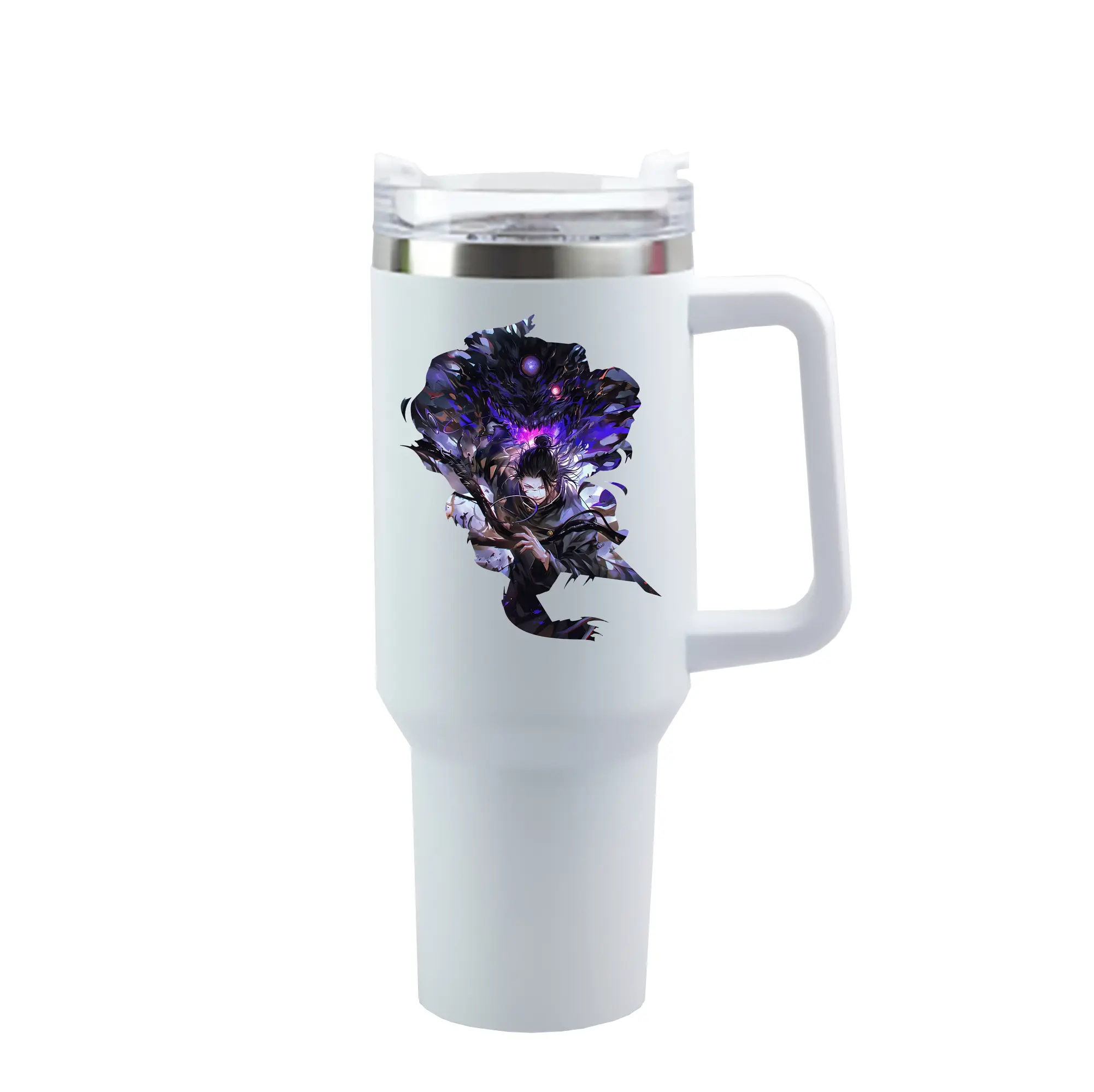 呪術廻戦 グッズ,夏油 傑 - 1200mL 車用タンブラー ・ クリスタルステッカー ・ 304ステンレス 内側 ・ 201ステンレス 外側 ・ 保温 保冷 ・ ハンドル＆ストロー付き ・ 通勤 ドライブ アウトドア用