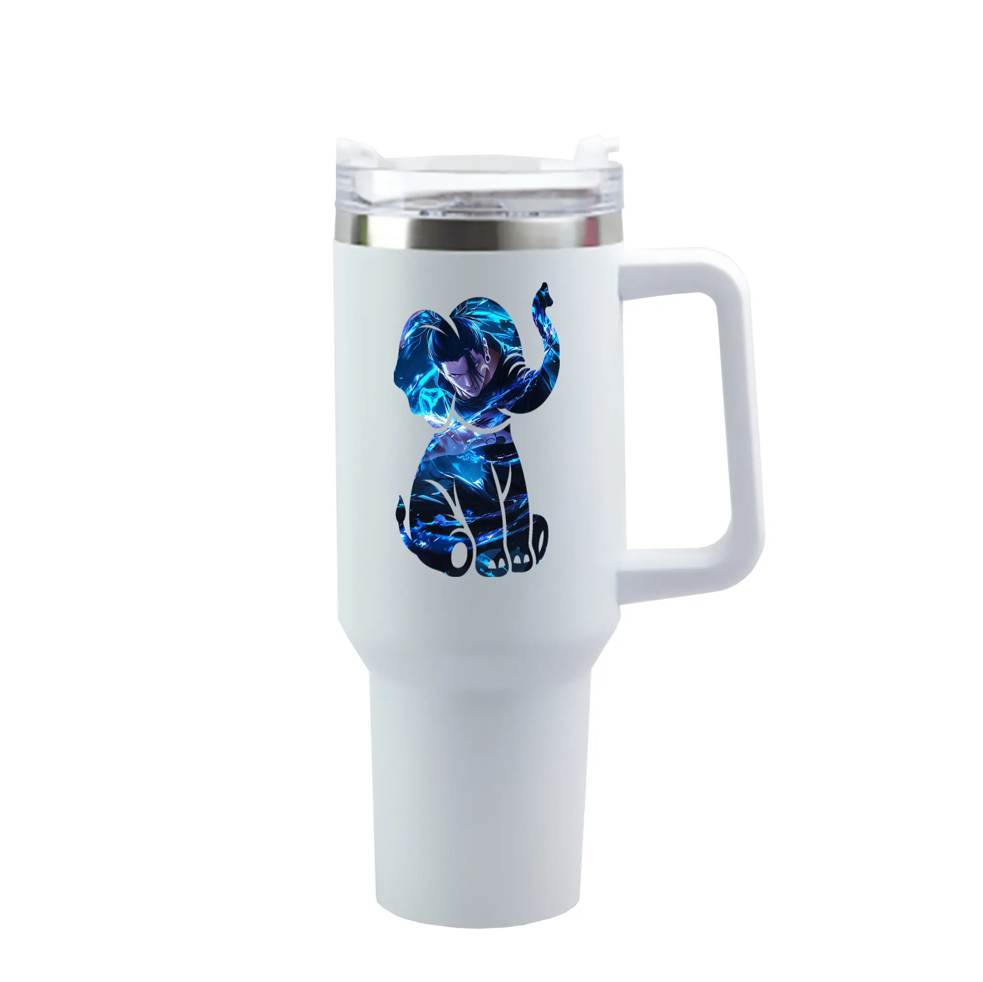 呪術廻戦 グッズ,夏油 傑 - 1200mL 車用タンブラー ・ クリスタルステッカー ・ 304ステンレス 内側 ・ 201ステンレス 外側 ・ 保温 保冷 ・ ハンドル＆ストロー付き ・ 通勤 ドライブ アウトドア用