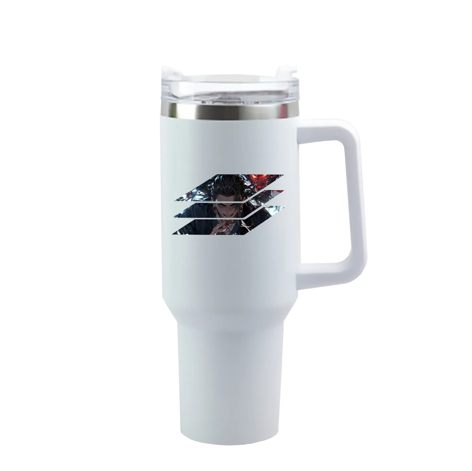 呪術廻戦 グッズ,夏油 傑 - 1200mL 車用タンブラー ・ クリスタルステッカー ・ 304ステンレス 内側 ・ 201ステンレス 外側 ・ 保温 保冷 ・ ハンドル＆ストロー付き ・ 通勤 ドライブ アウトドア用