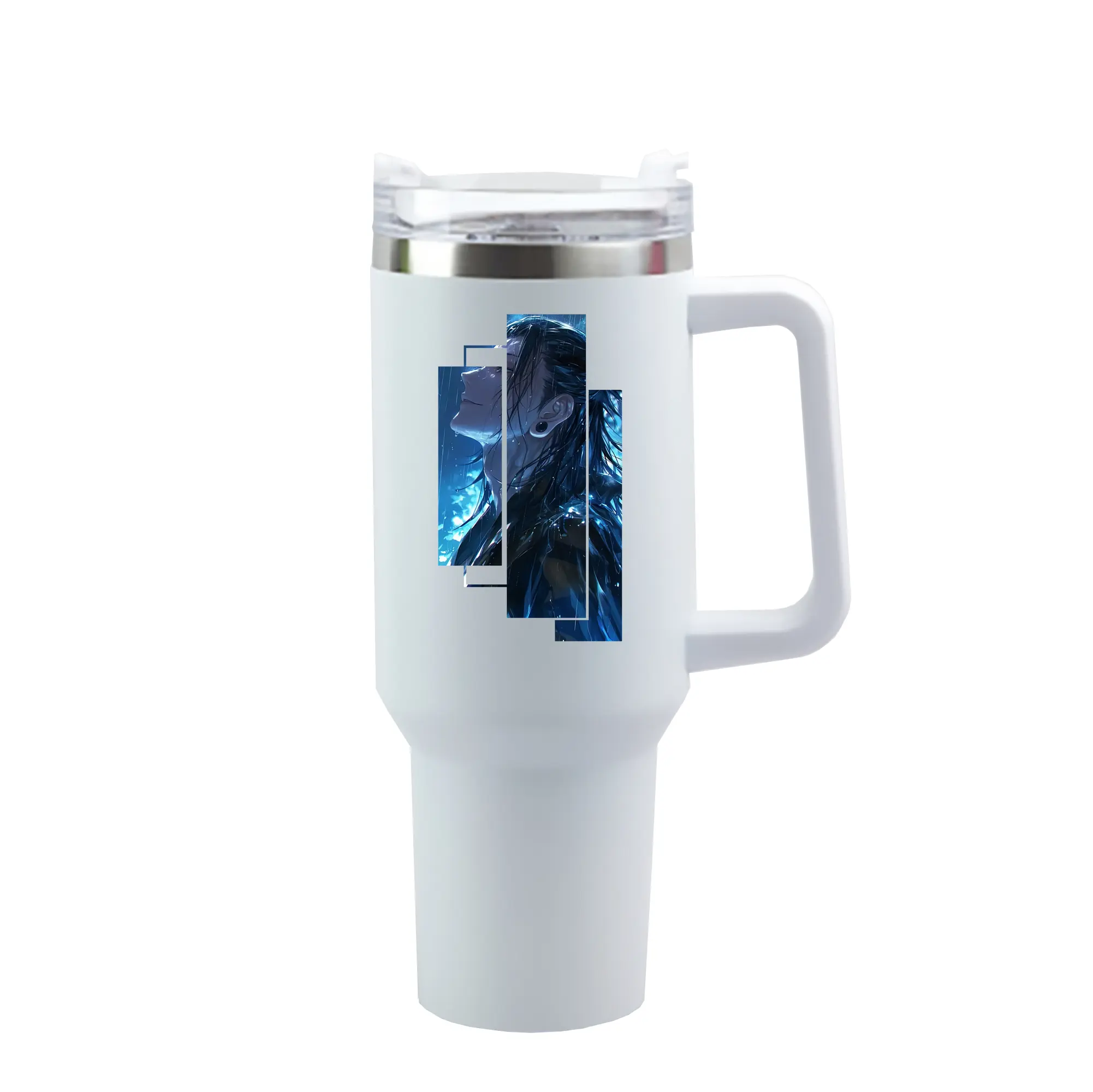 呪術廻戦 グッズ,夏油 傑 - 1200mL 車用タンブラー ・ クリスタルステッカー ・ 304ステンレス 内側 ・ 201ステンレス 外側 ・ 保温 保冷 ・ ハンドル＆ストロー付き ・ 通勤 ドライブ アウトドア用