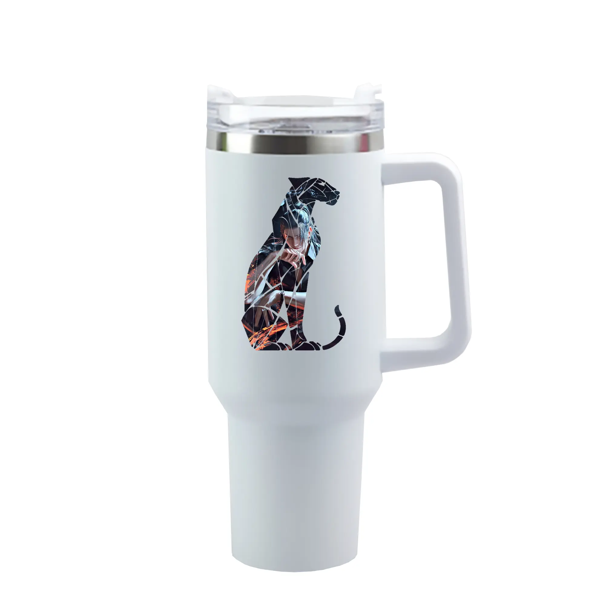 呪術廻戦 グッズ,夏油 傑 - 1200mL 車用タンブラー ・ クリスタルステッカー ・ 304ステンレス 内側 ・ 201ステンレス 外側 ・ 保温 保冷 ・ ハンドル＆ストロー付き ・ 通勤 ドライブ アウトドア用