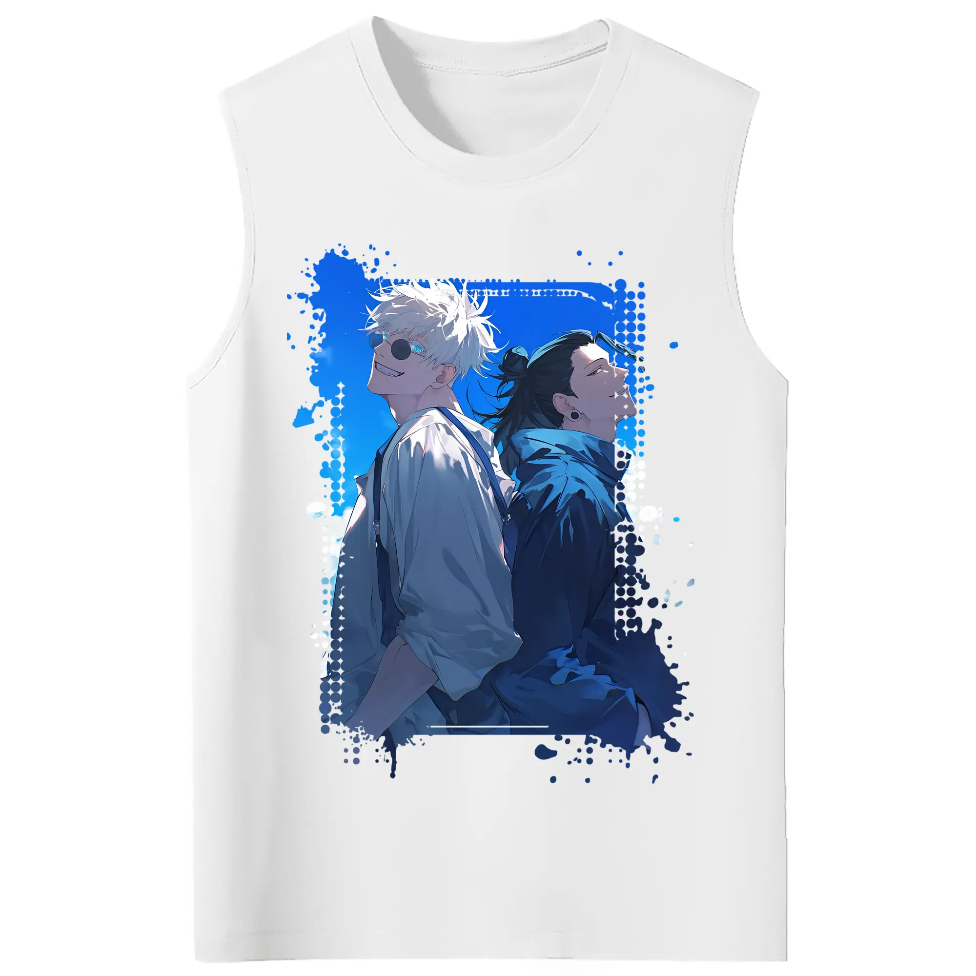 呪術廻戦 グッズ,夏油 傑 - コットン100％ タンクトップ ・ フロントプリント ・ タイトフィット ・ 快適 通気性 ・ スポーツ カジュアル 散歩用