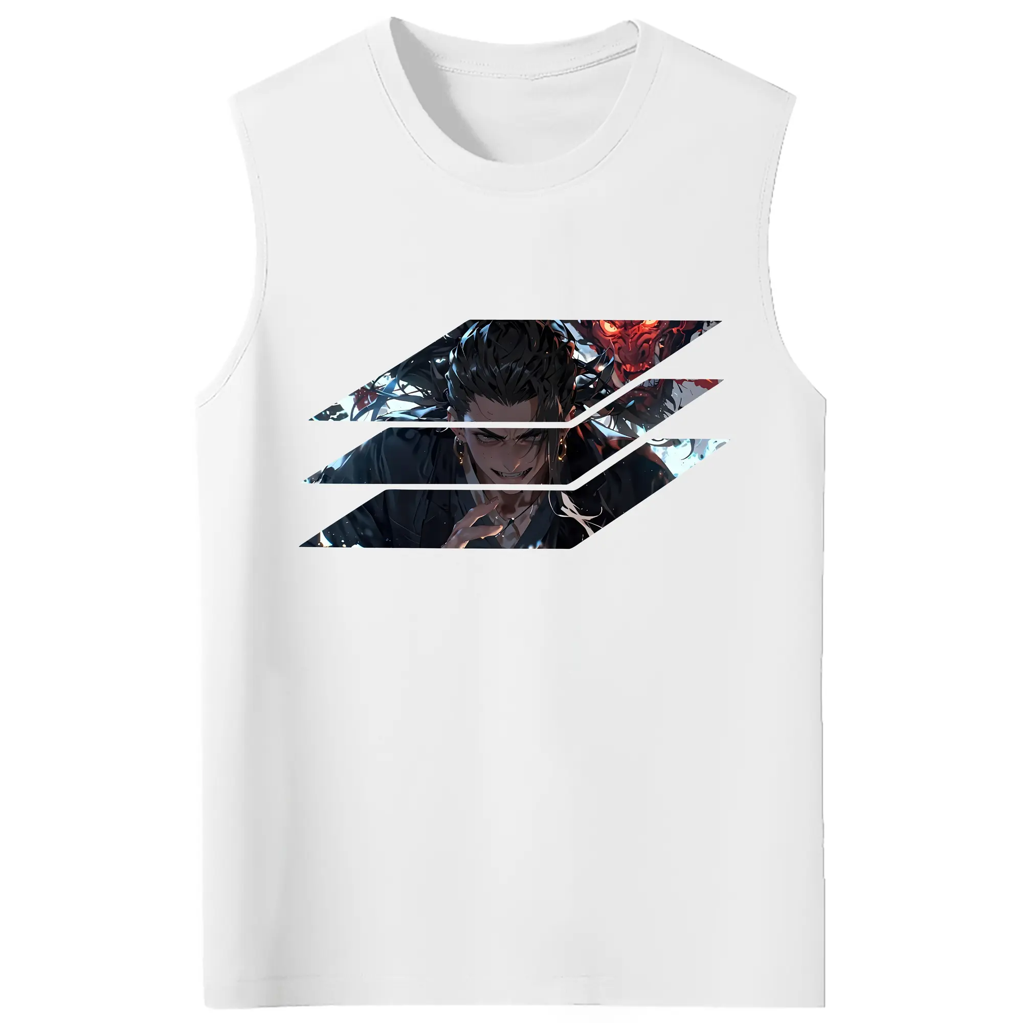 呪術廻戦 グッズ,夏油 傑 - コットン100％ タンクトップ ・ フロントプリント ・ タイトフィット ・ 快適 通気性 ・ スポーツ カジュアル 散歩用