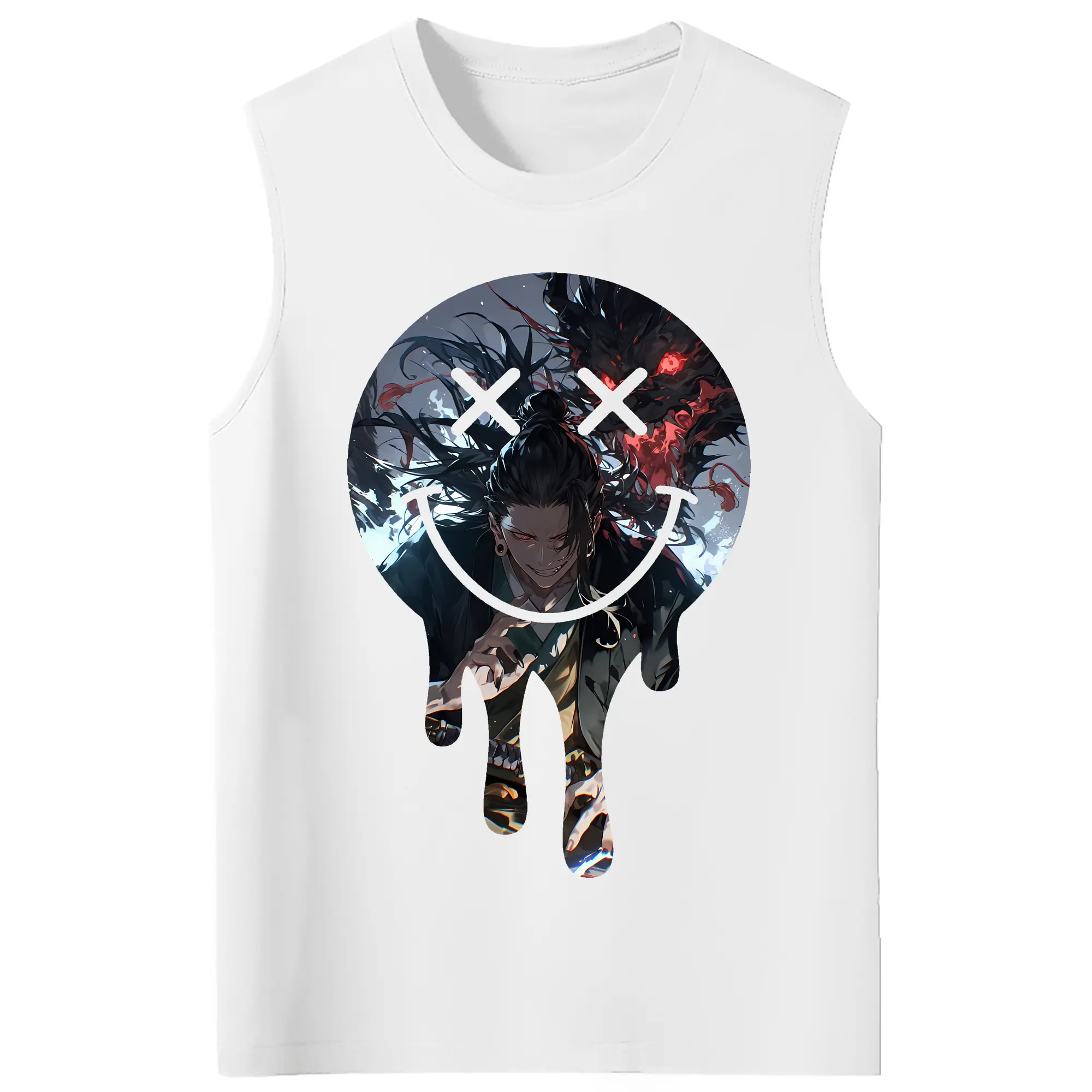 呪術廻戦 グッズ,夏油 傑 - コットン100％ タンクトップ ・ フロントプリント ・ タイトフィット ・ 快適 通気性 ・ スポーツ カジュアル 散歩用