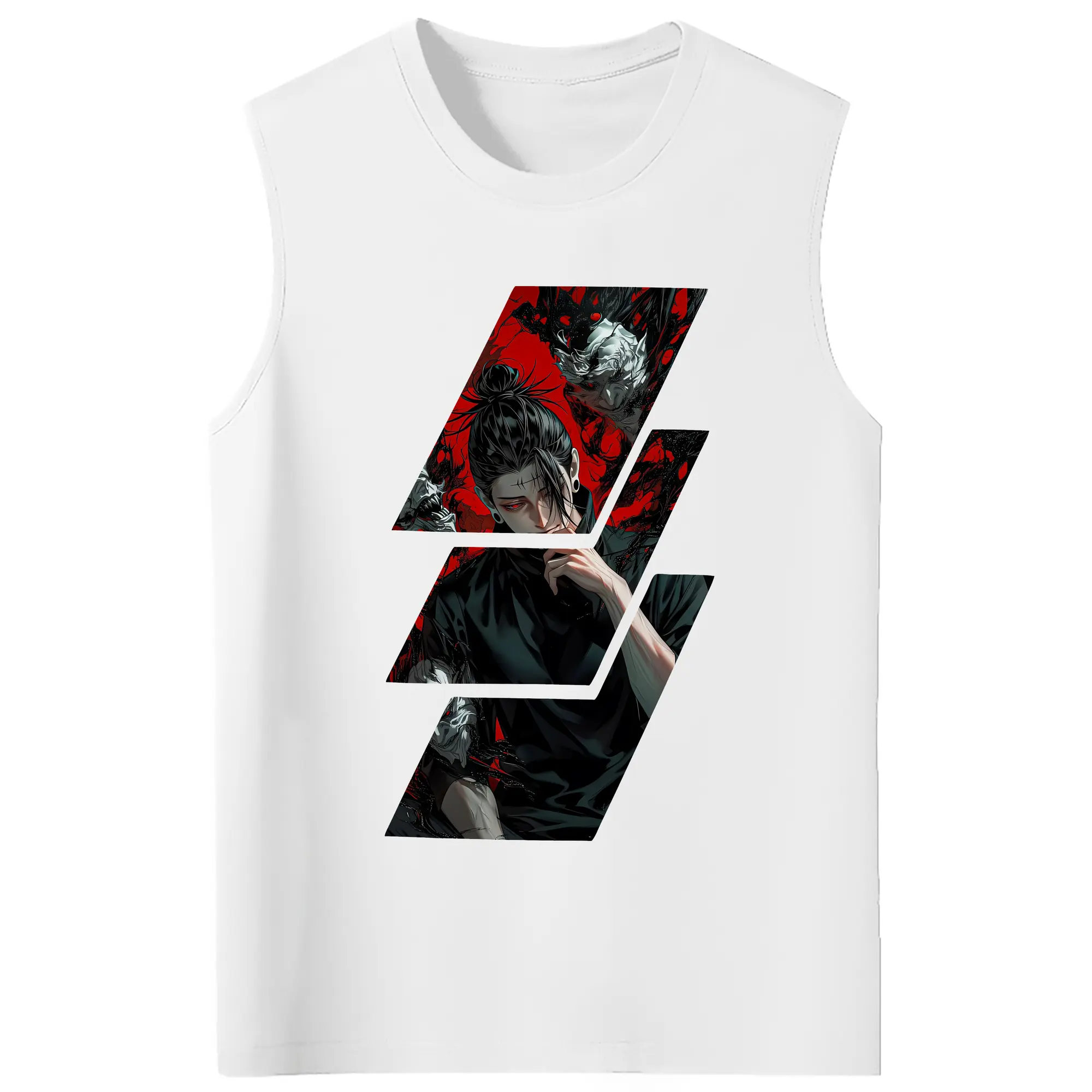 呪術廻戦 グッズ,夏油 傑 - コットン100％ タンクトップ ・ フロントプリント ・ タイトフィット ・ 快適 通気性 ・ スポーツ カジュアル 散歩用