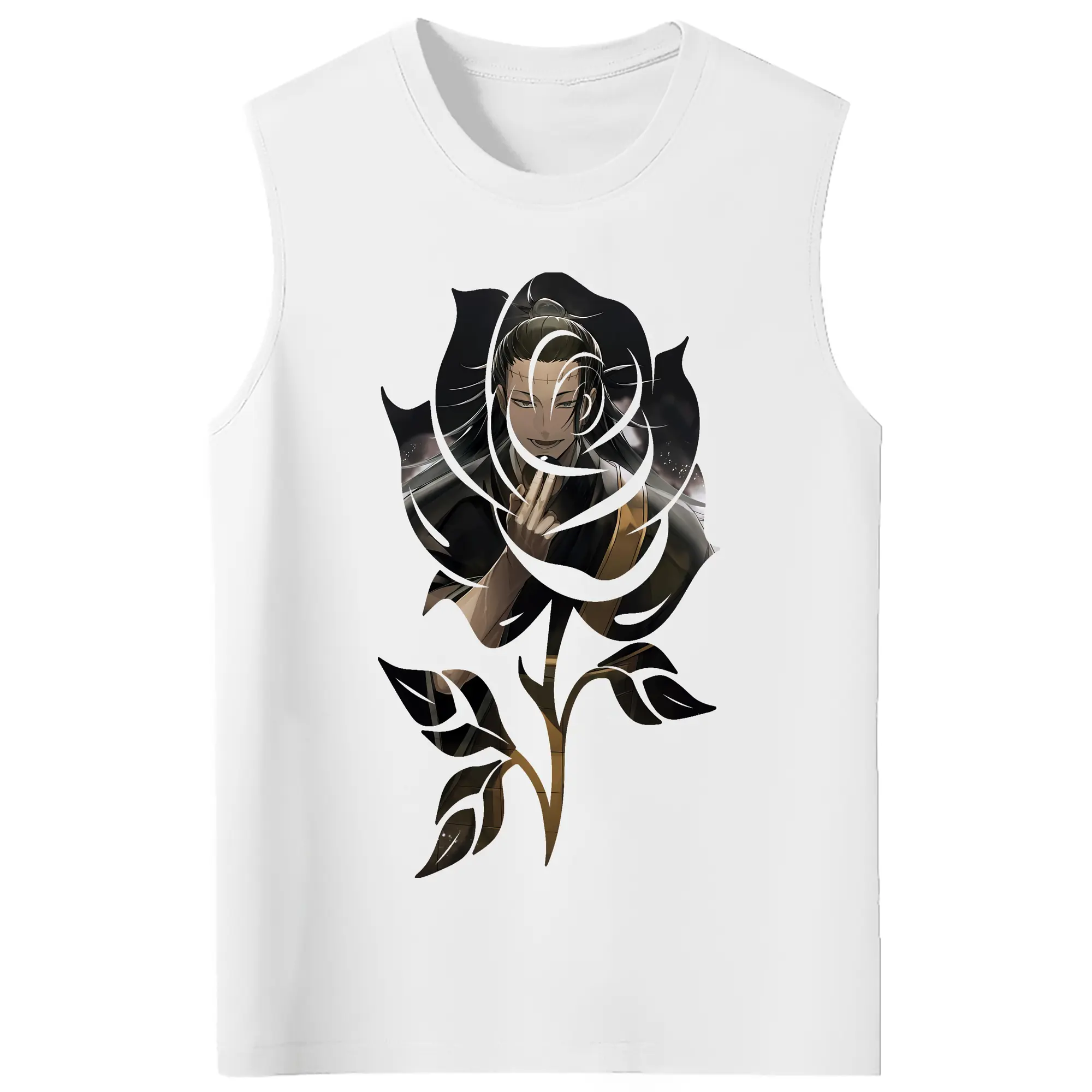 呪術廻戦 グッズ,夏油 傑 - コットン100％ タンクトップ ・ フロントプリント ・ タイトフィット ・ 快適 通気性 ・ スポーツ カジュアル 散歩用