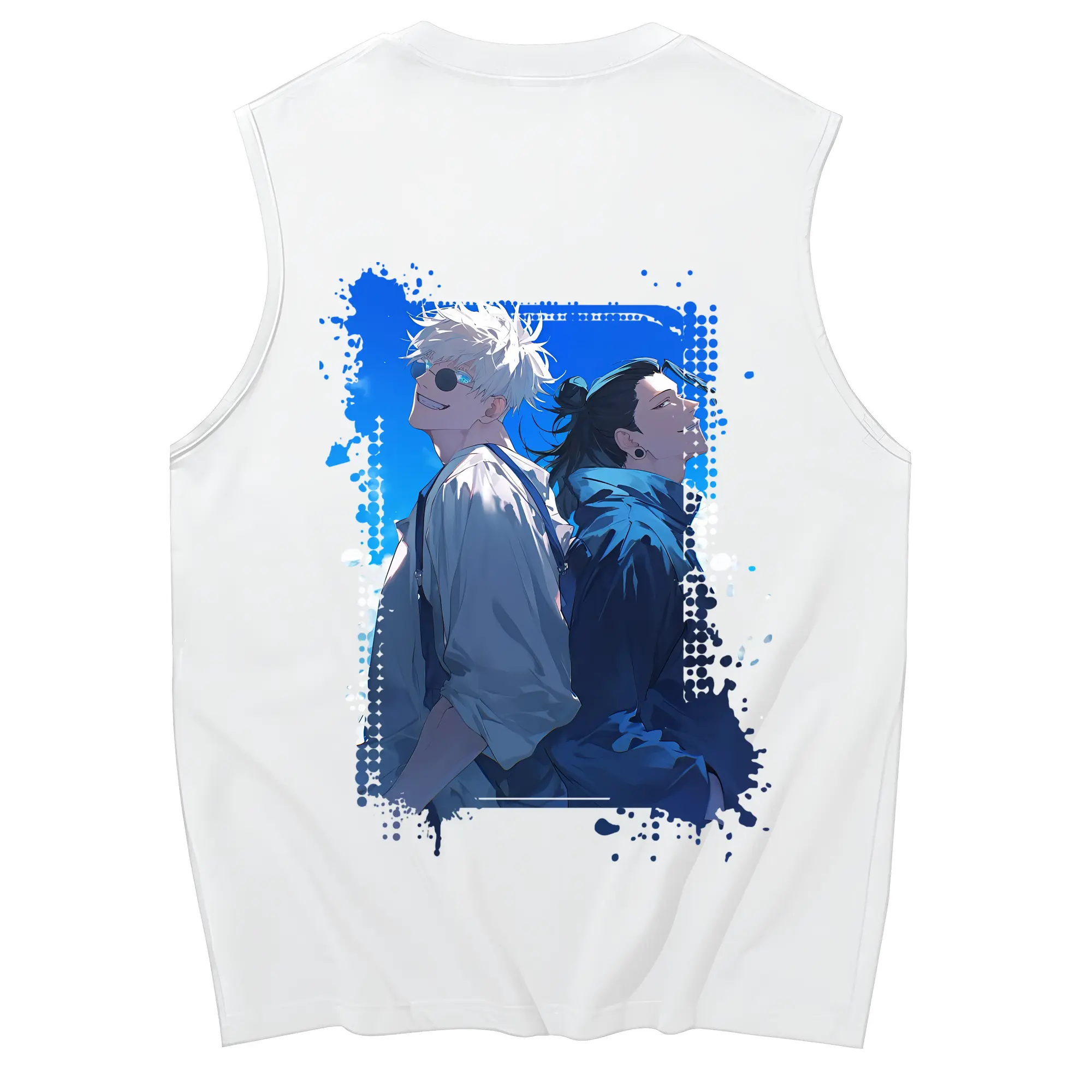 呪術廻戦 グッズ,夏油 傑 - コットン100％ タンクトップ ・ 背面プリント ・ タイトシルエット ・ 快適 通気性 ・ スポーツ カジュアル 散歩用