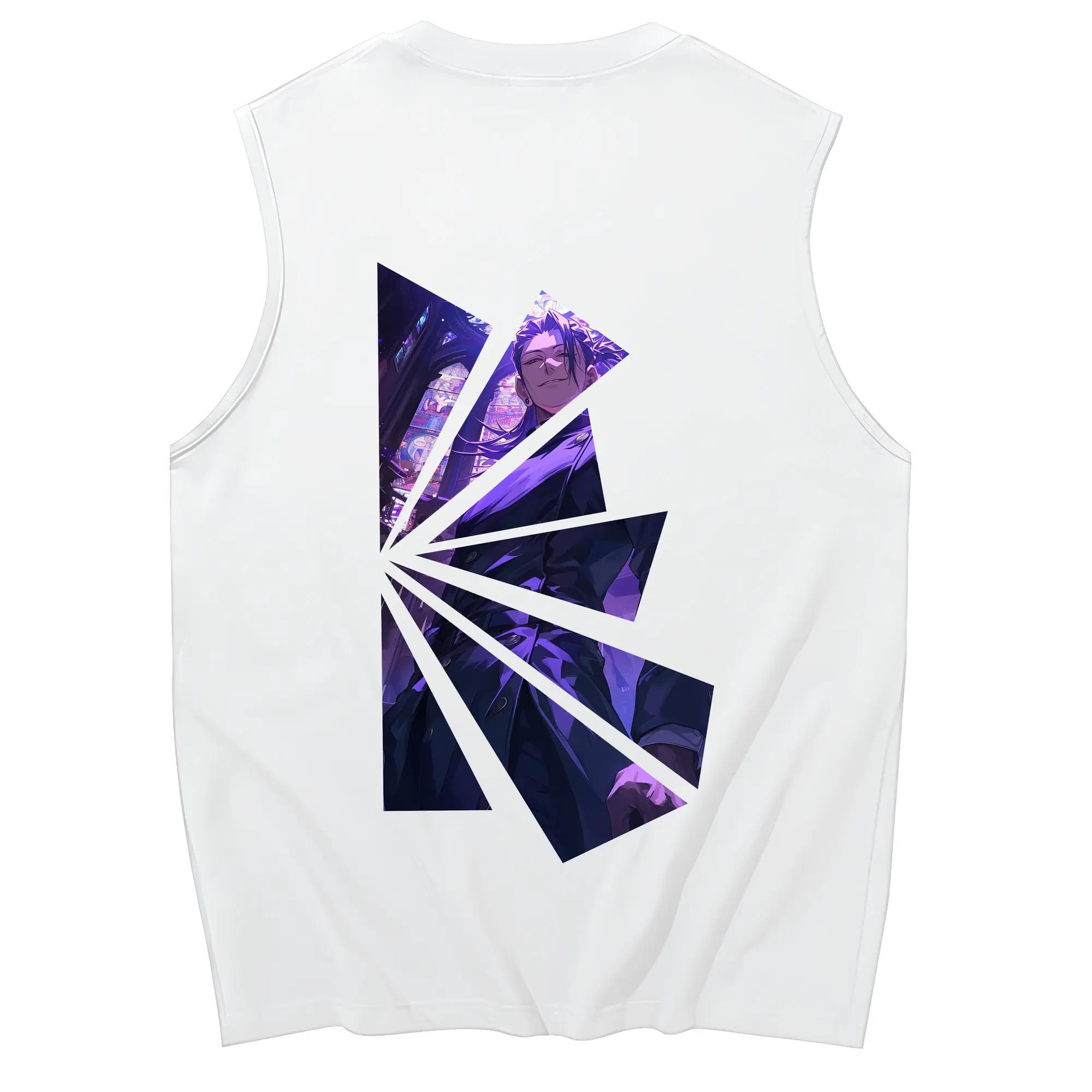 呪術廻戦 グッズ,夏油 傑 - コットン100％ タンクトップ ・ 背面プリント ・ タイトシルエット ・ 快適 通気性 ・ スポーツ カジュアル 散歩用