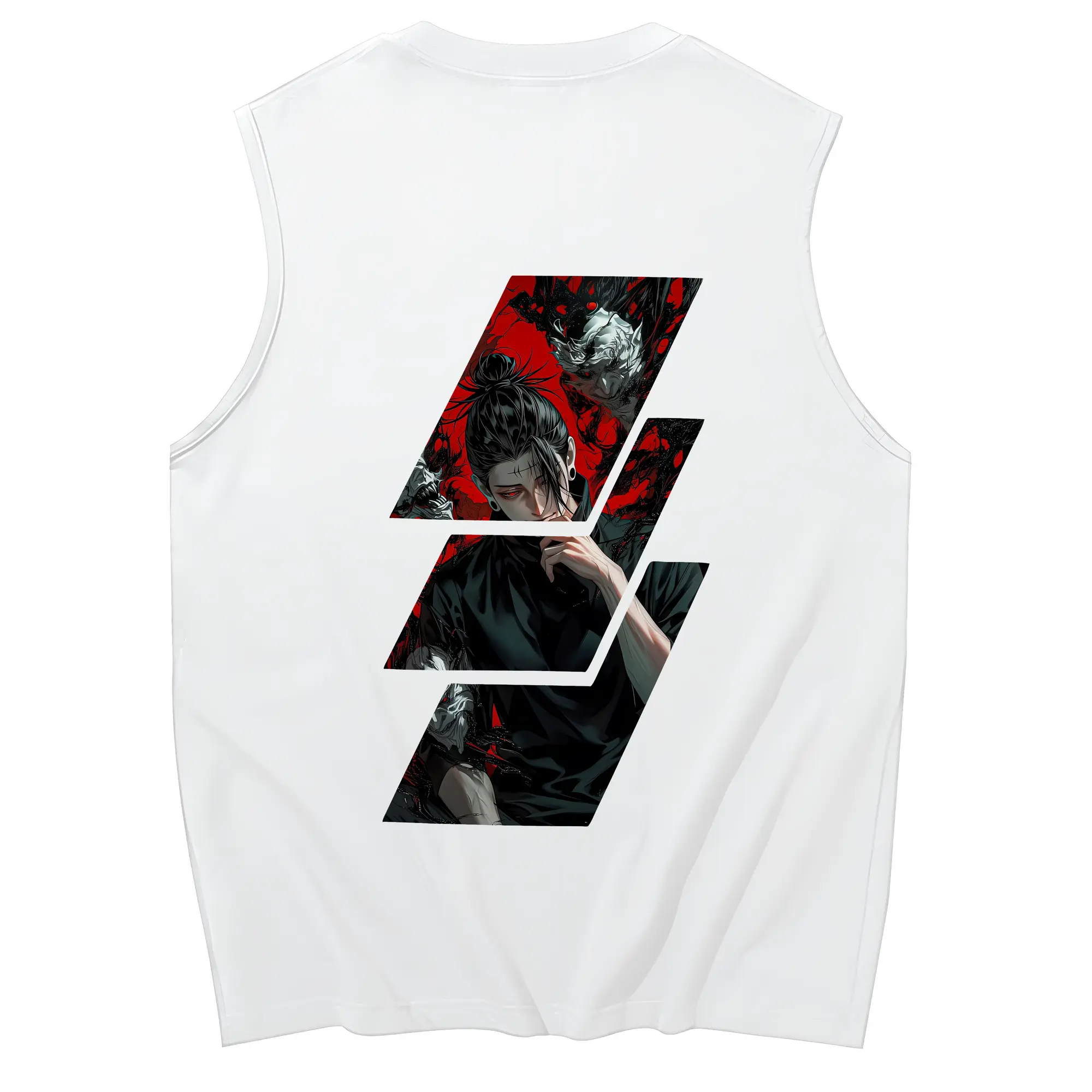 呪術廻戦 グッズ,夏油 傑 - コットン100％ タンクトップ ・ 背面プリント ・ タイトシルエット ・ 快適 通気性 ・ スポーツ カジュアル 散歩用