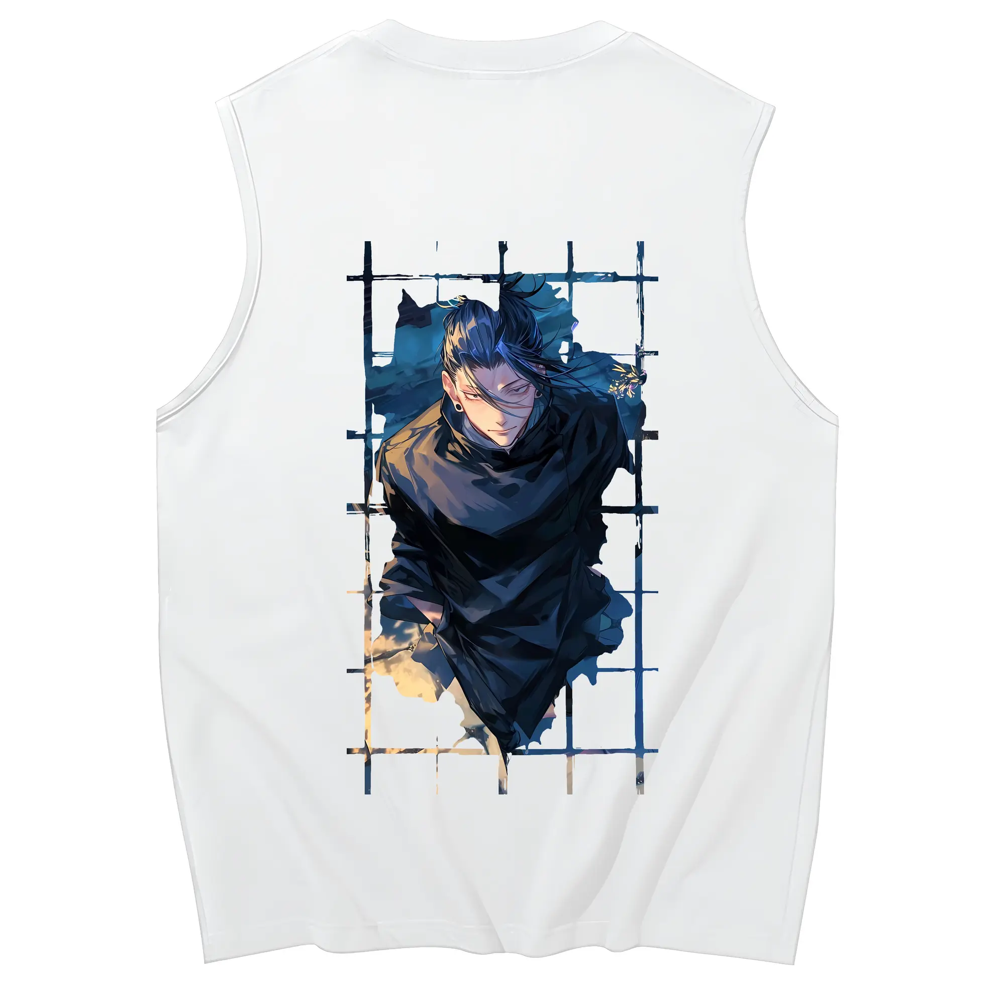 呪術廻戦 グッズ,夏油 傑 - コットン100％ タンクトップ ・ 背面プリント ・ タイトシルエット ・ 快適 通気性 ・ スポーツ カジュアル 散歩用