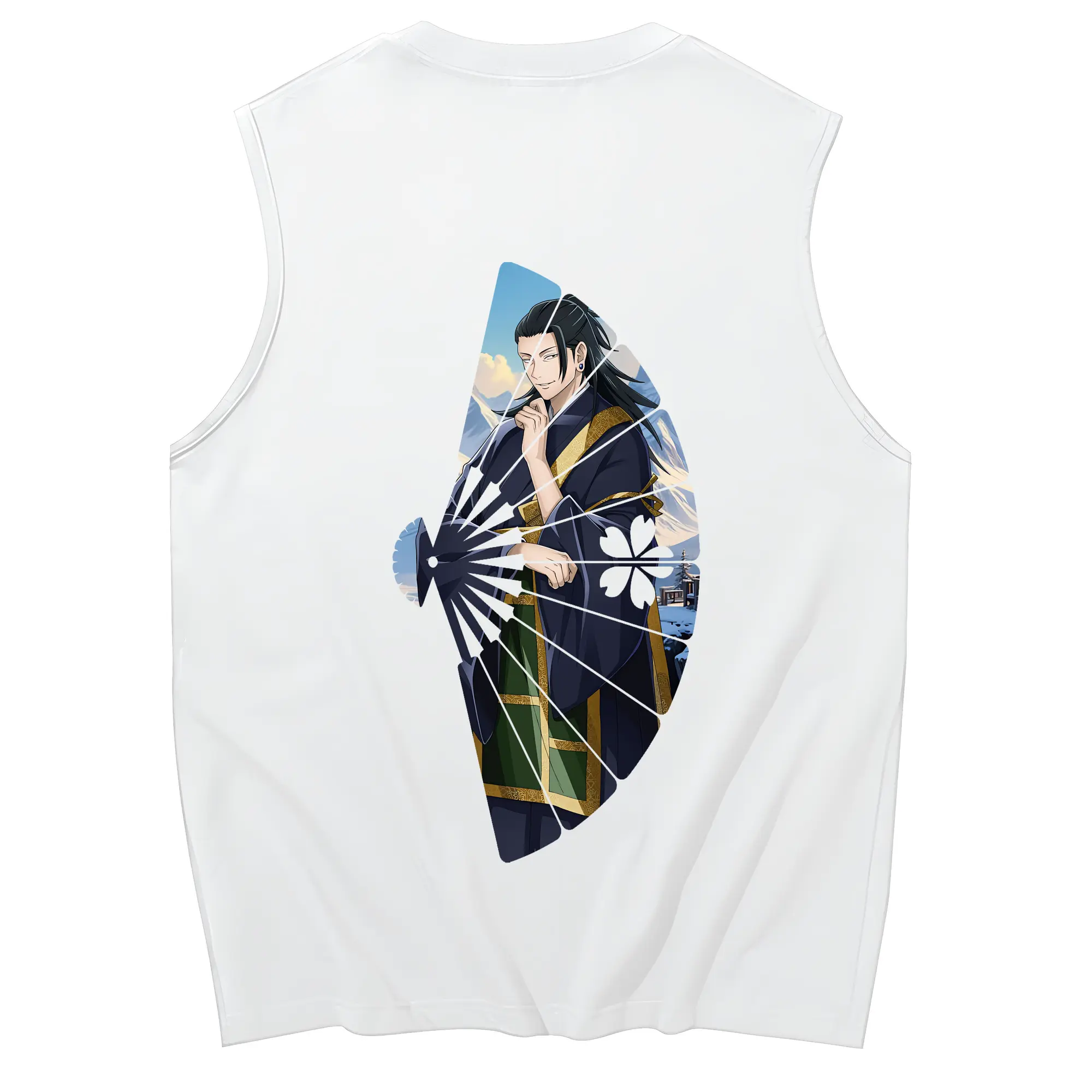 呪術廻戦 グッズ,夏油 傑 - コットン100％ タンクトップ ・ 背面プリント ・ タイトシルエット ・ 快適 通気性 ・ スポーツ カジュアル 散歩用