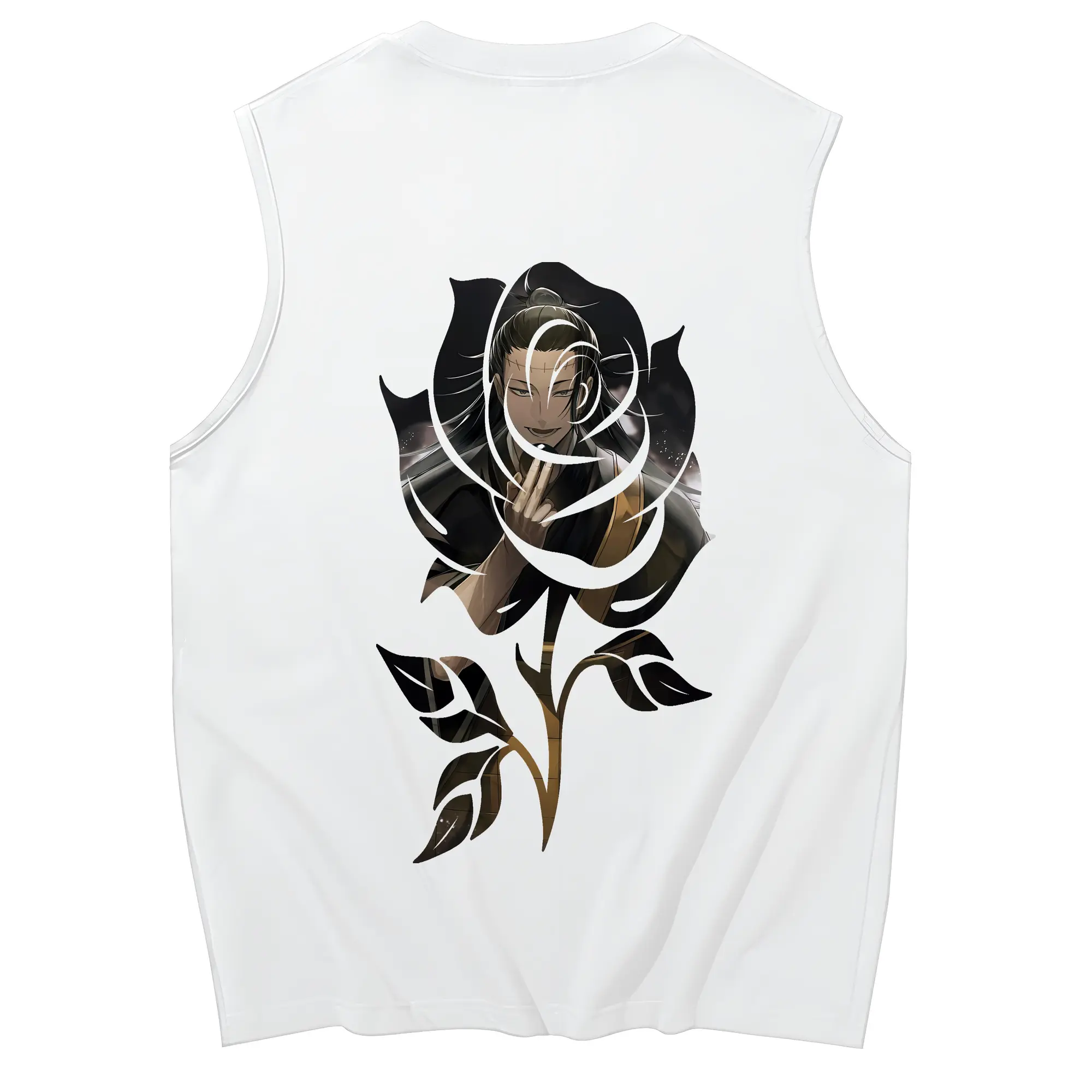 呪術廻戦 グッズ,夏油 傑 - コットン100％ タンクトップ ・ 背面プリント ・ タイトシルエット ・ 快適 通気性 ・ スポーツ カジュアル 散歩用