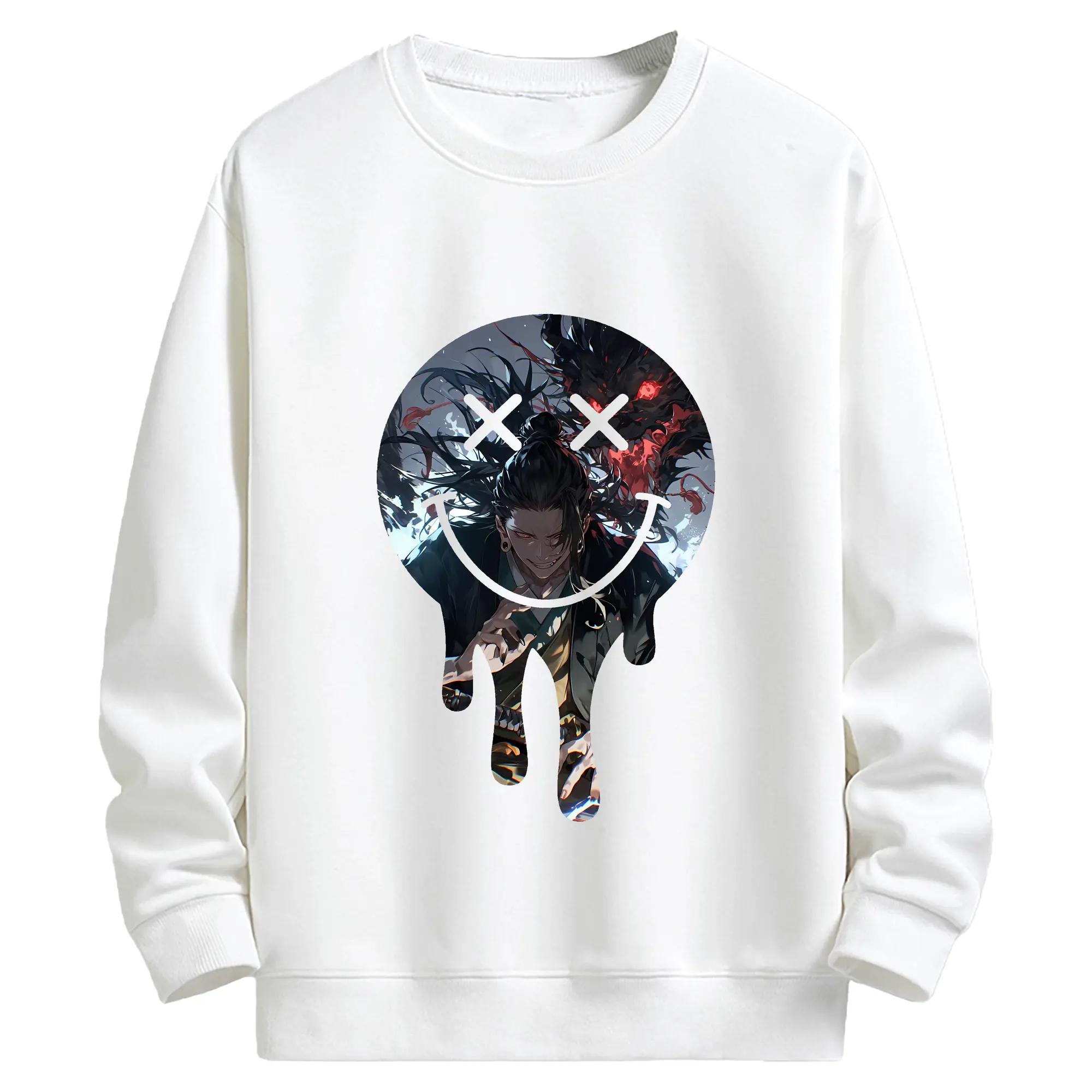 呪術廻戦 グッズ,夏油 傑 - 高品質 クルーネック スウェット ・ コットン59％ ポリエステル41％ ・ ユニセックス 長袖 トレーナー ・ カジュアル デイリー スポーツ 散歩用