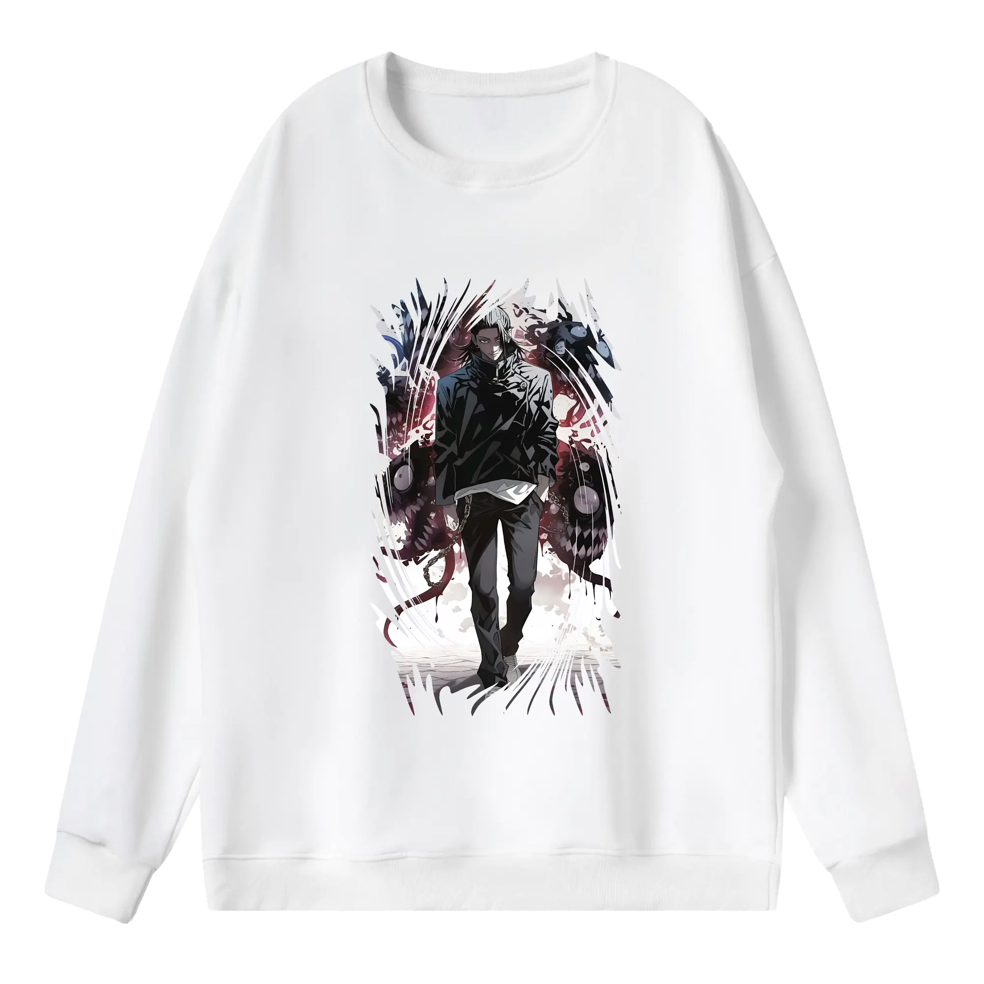 呪術廻戦 グッズ,夏油 傑 - 薄手 クルーネック スウェット 裏毛260g · ポリエステル 春秋向け カジュアル 男女兼用 · トレーナー デイリー スポーツ 散歩に最適