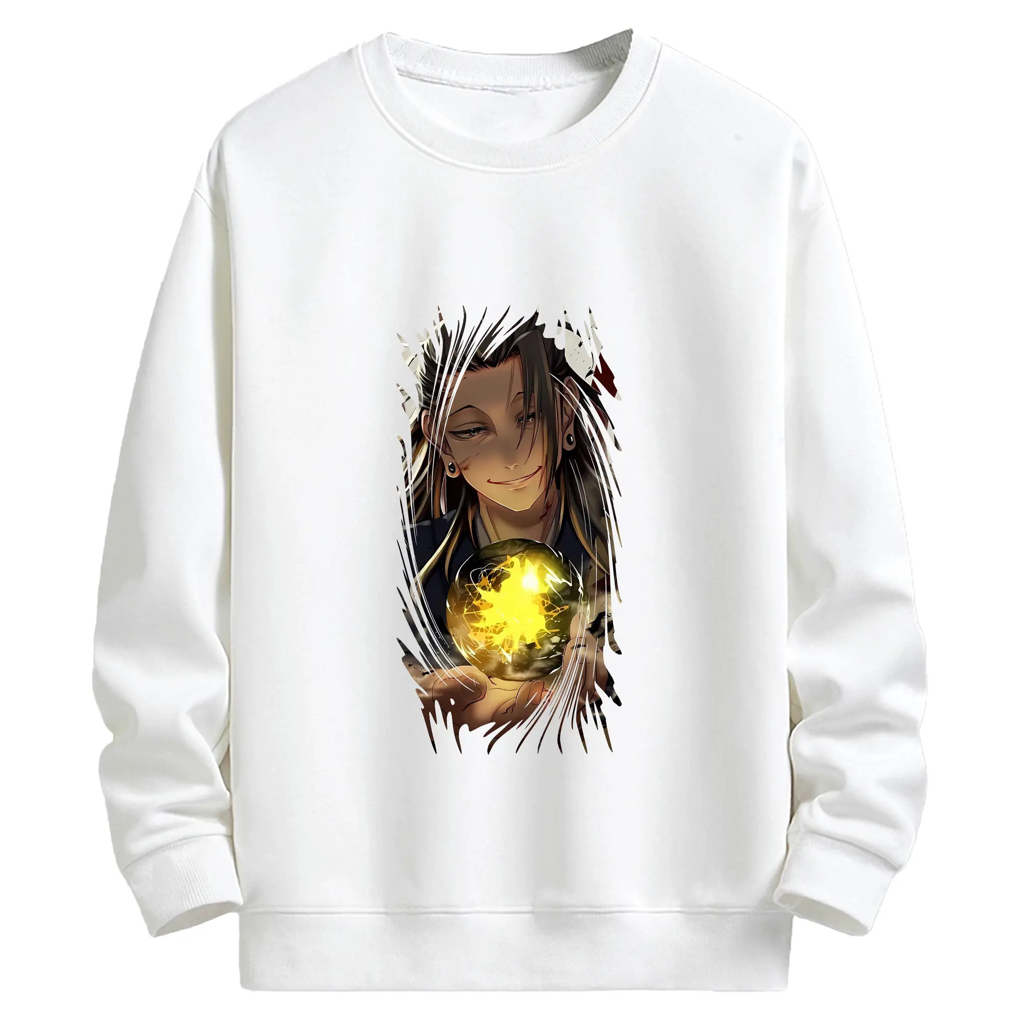 呪術廻戦 グッズ,夏油 傑 - キッズ クルーネックスウェットシャツ ・ フロントプリント ・ 綿80％ ポリエステル20％ ・ 快適 通学 スポーツ 日常使い お散歩用