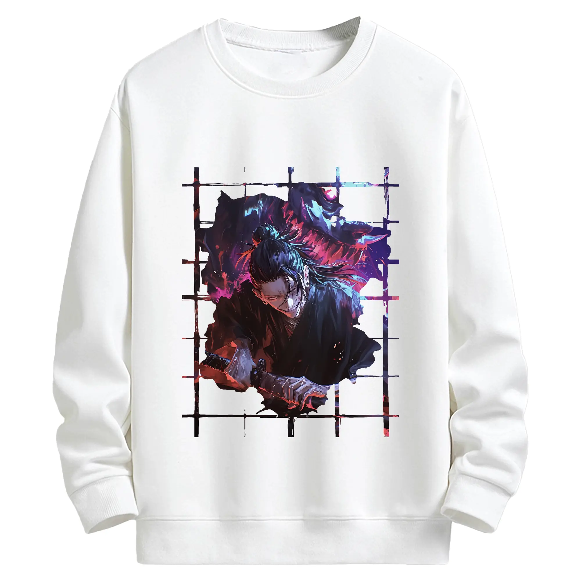 呪術廻戦 グッズ,夏油 傑 - キッズ クルーネックスウェットシャツ ・ フロントプリント ・ 綿80％ ポリエステル20％ ・ 快適 通学 スポーツ 日常使い お散歩用