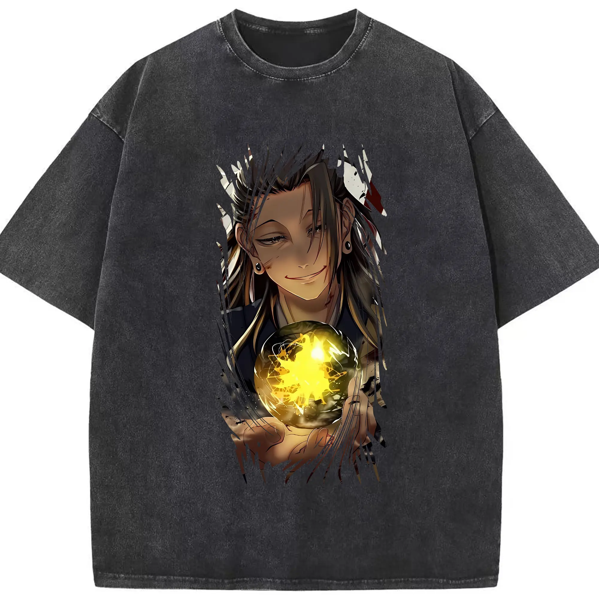 呪術廻戦 グッズ,夏油 傑 - 綿100％ ヴィンテージ風 半袖Tシャツ ・ フロントプリント ・ 柔らか肌触り ・ 通気性 快適 ・ スポーツ カジュアル 外出用