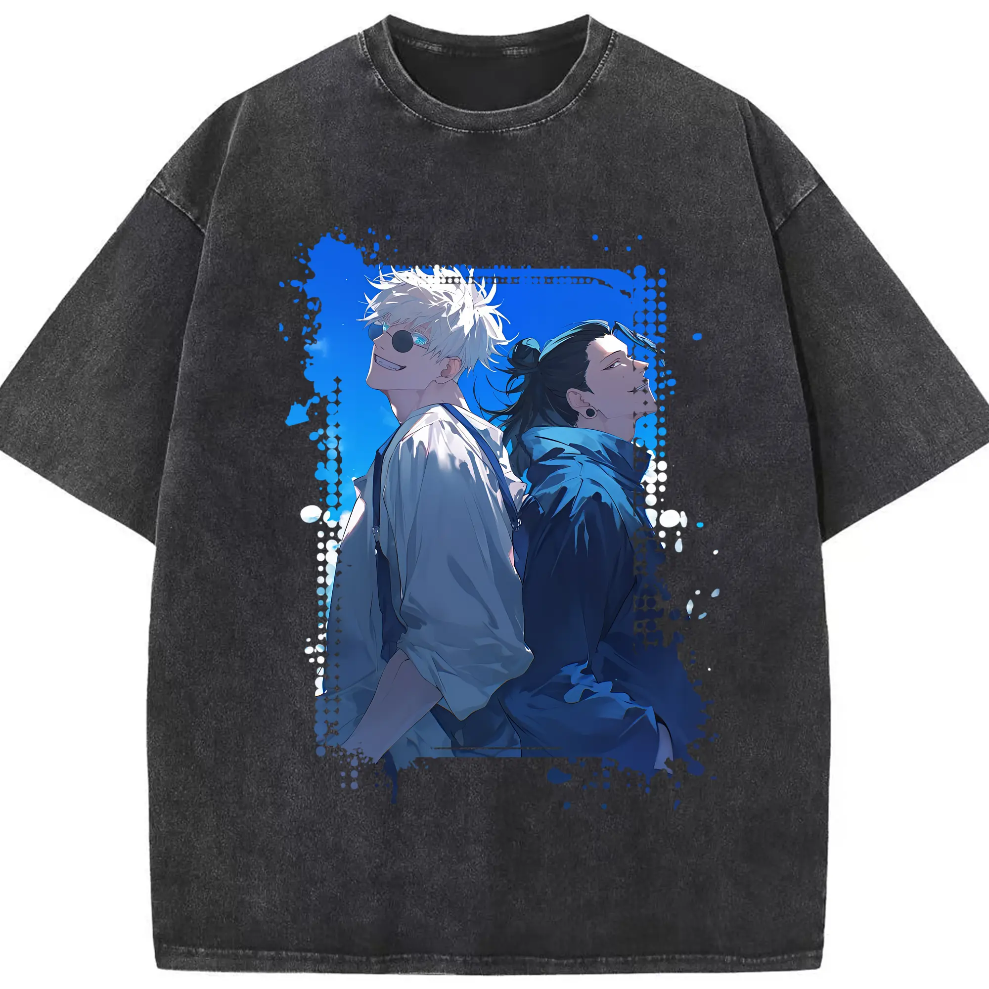 呪術廻戦 グッズ,夏油 傑 - 綿100％ ヴィンテージ風 半袖Tシャツ ・ フロントプリント ・ 柔らか肌触り ・ 通気性 快適 ・ スポーツ カジュアル 外出用