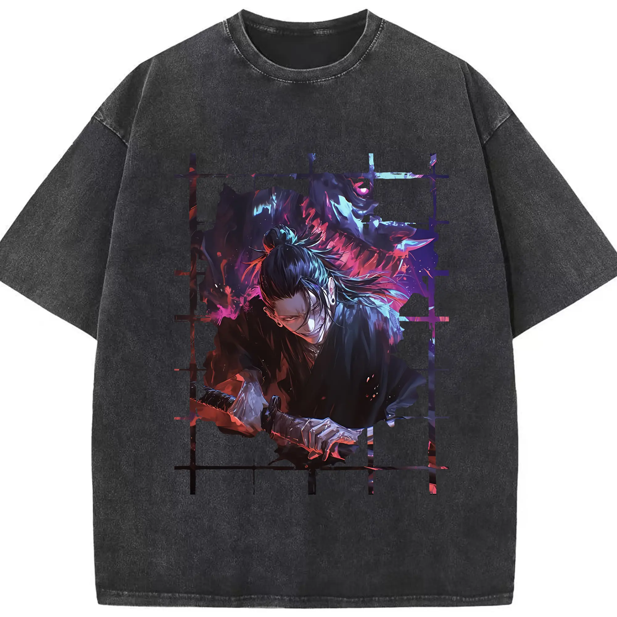 呪術廻戦 グッズ,夏油 傑 - 綿100％ ヴィンテージ風 半袖Tシャツ ・ フロントプリント ・ 柔らか肌触り ・ 通気性 快適 ・ スポーツ カジュアル 外出用