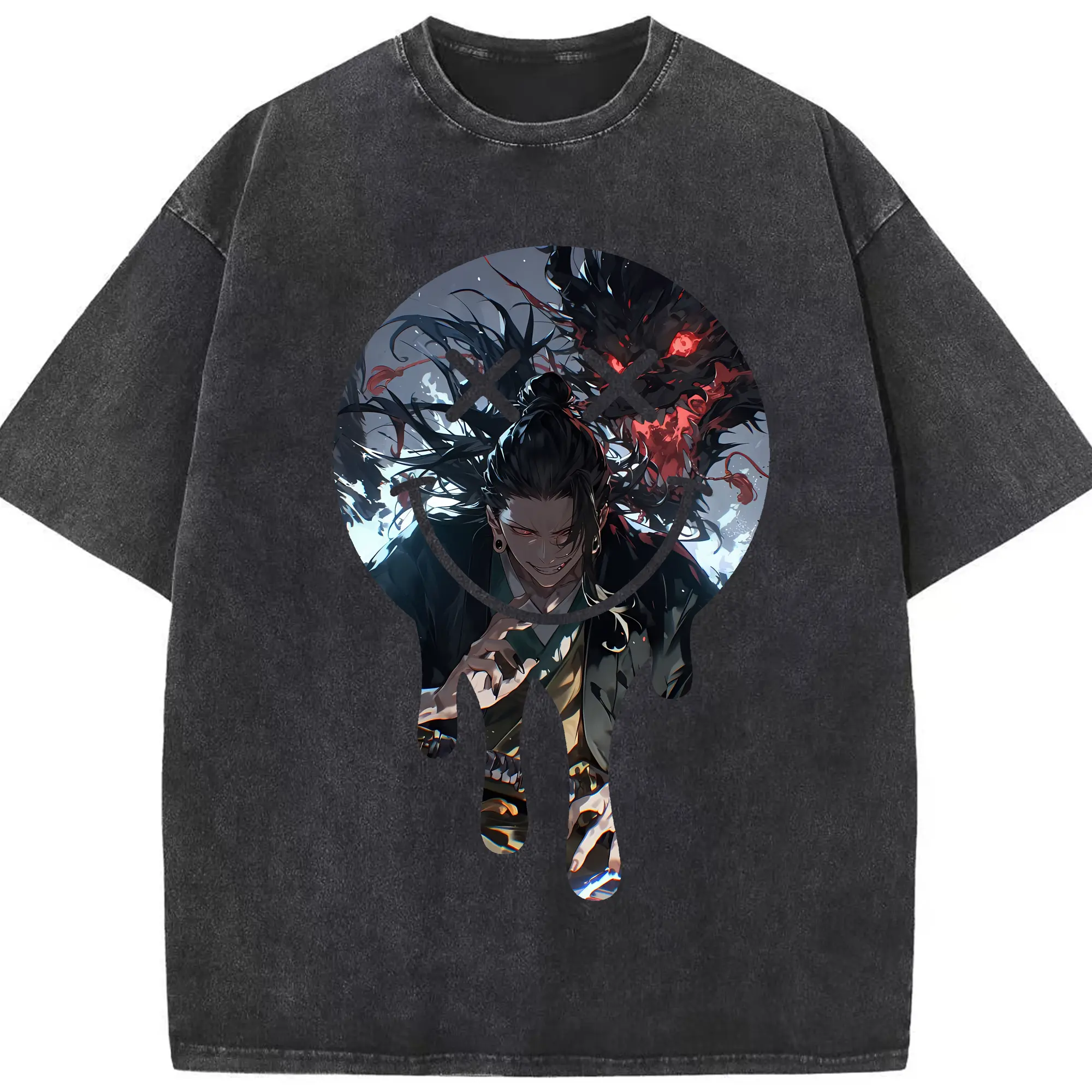 呪術廻戦 グッズ,夏油 傑 - 綿100％ ヴィンテージ風 半袖Tシャツ ・ フロントプリント ・ 柔らか肌触り ・ 通気性 快適 ・ スポーツ カジュアル 外出用