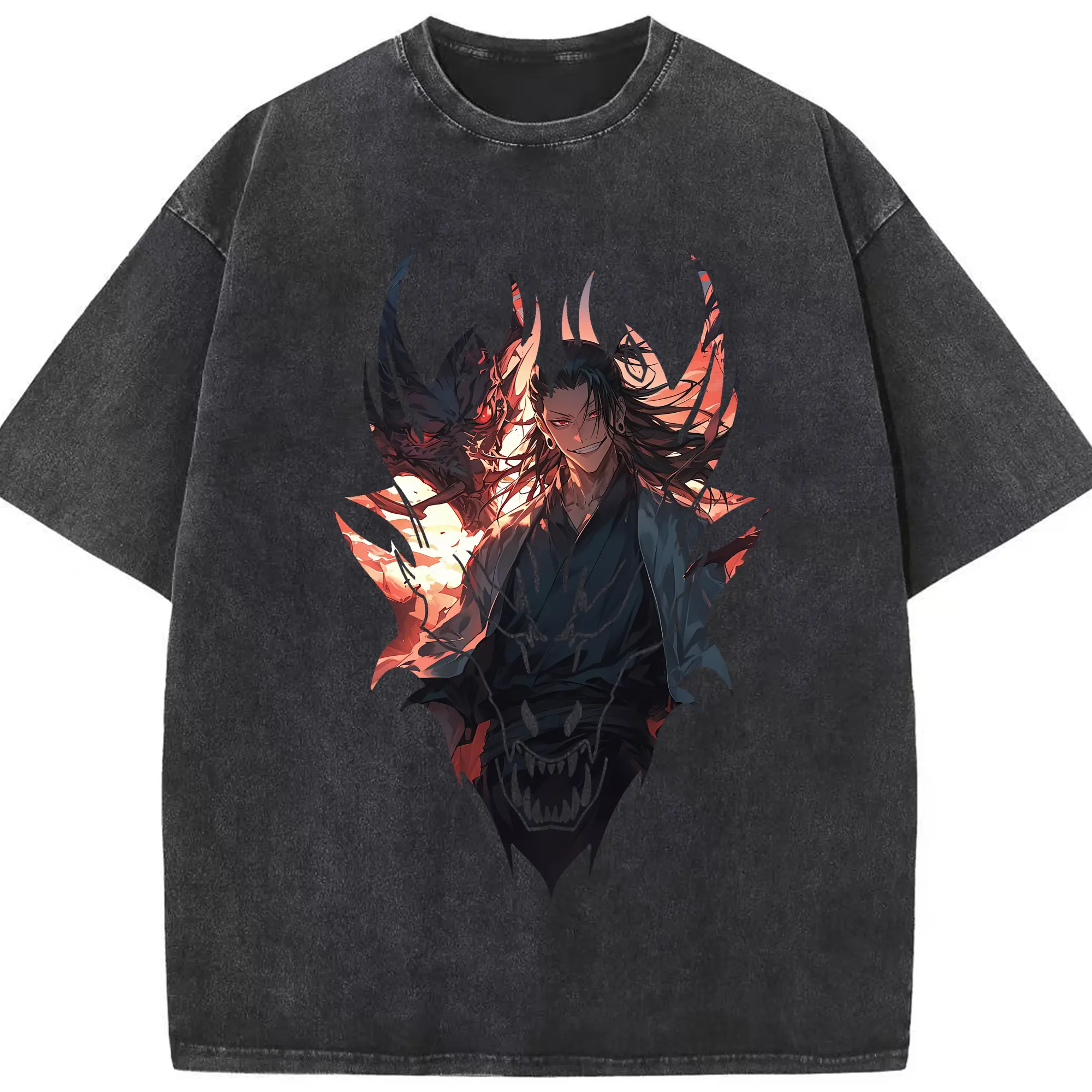 呪術廻戦 グッズ,夏油 傑 - 綿100％ ヴィンテージ風 半袖Tシャツ ・ フロントプリント ・ 柔らか肌触り ・ 通気性 快適 ・ スポーツ カジュアル 外出用