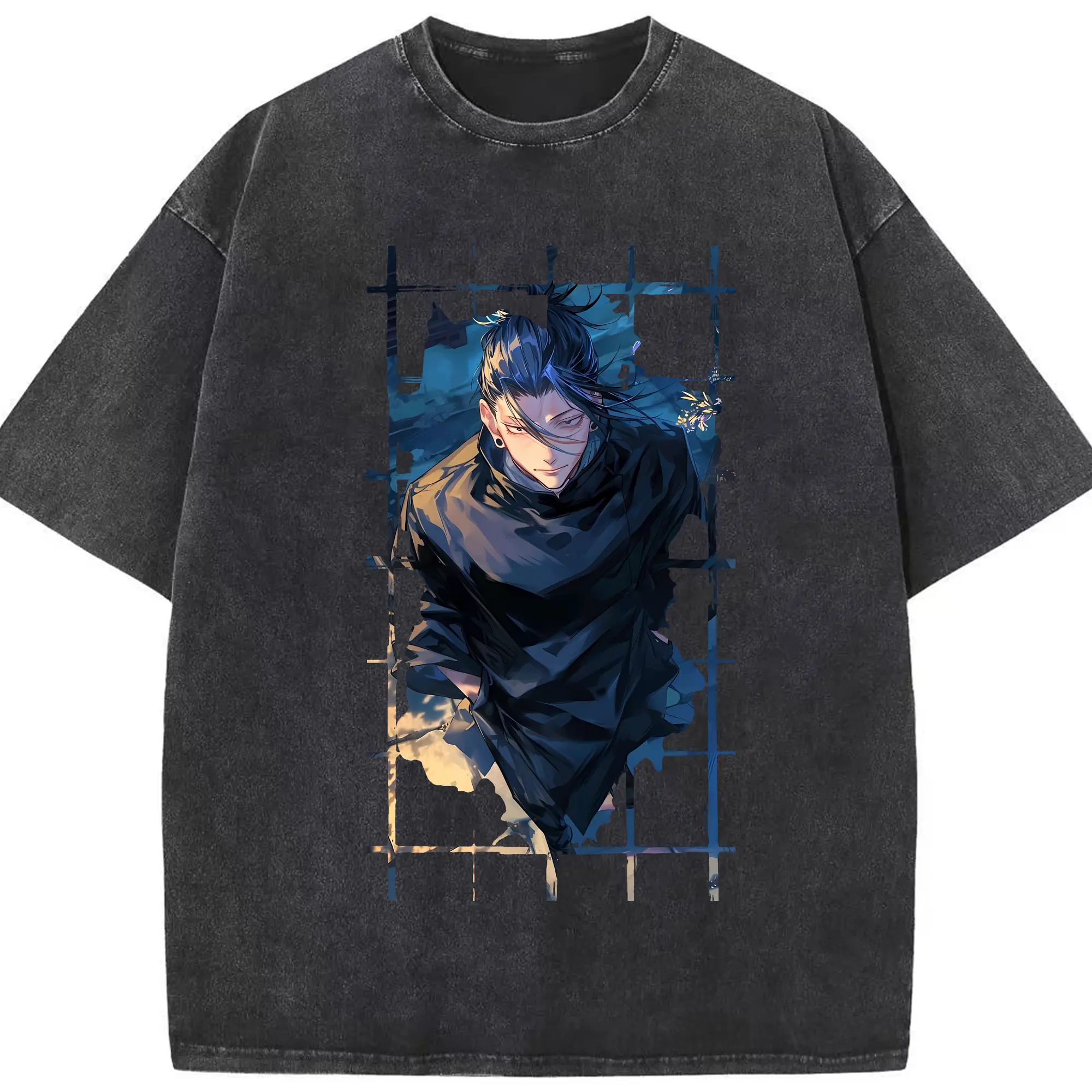 呪術廻戦 グッズ,夏油 傑 - 綿100％ ヴィンテージ風 半袖Tシャツ ・ フロントプリント ・ 柔らか肌触り ・ 通気性 快適 ・ スポーツ カジュアル 外出用