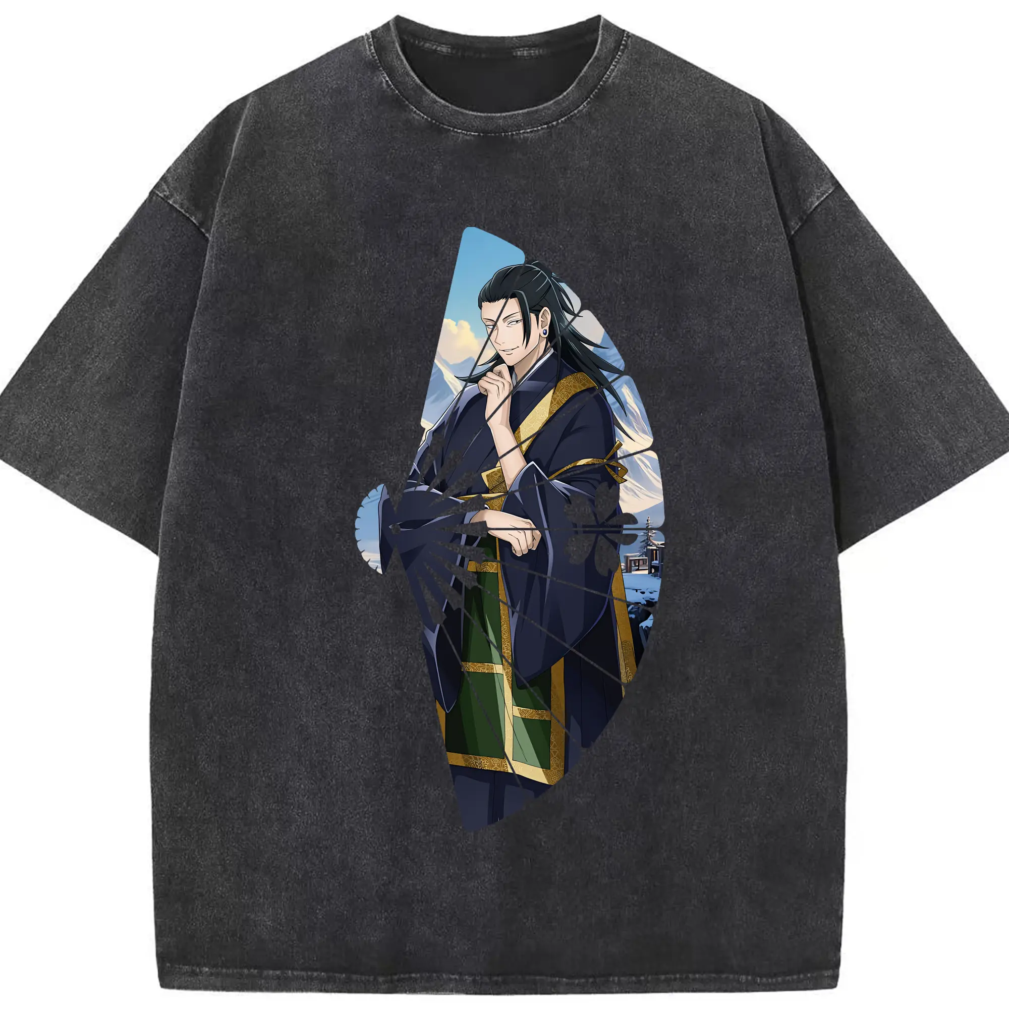 呪術廻戦 グッズ,夏油 傑 - 綿100％ ヴィンテージ風 半袖Tシャツ ・ フロントプリント ・ 柔らか肌触り ・ 通気性 快適 ・ スポーツ カジュアル 外出用