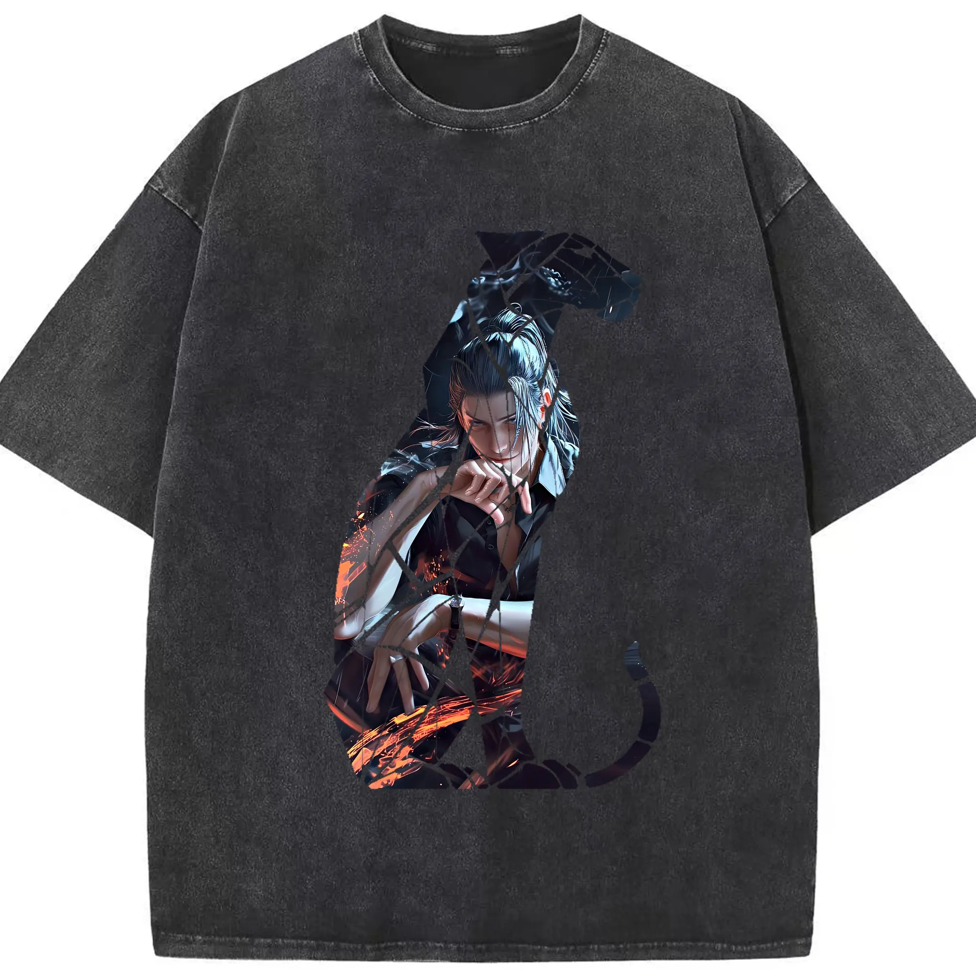 呪術廻戦 グッズ,夏油 傑 - 綿100％ ヴィンテージ風 半袖Tシャツ ・ フロントプリント ・ 柔らか肌触り ・ 通気性 快適 ・ スポーツ カジュアル 外出用