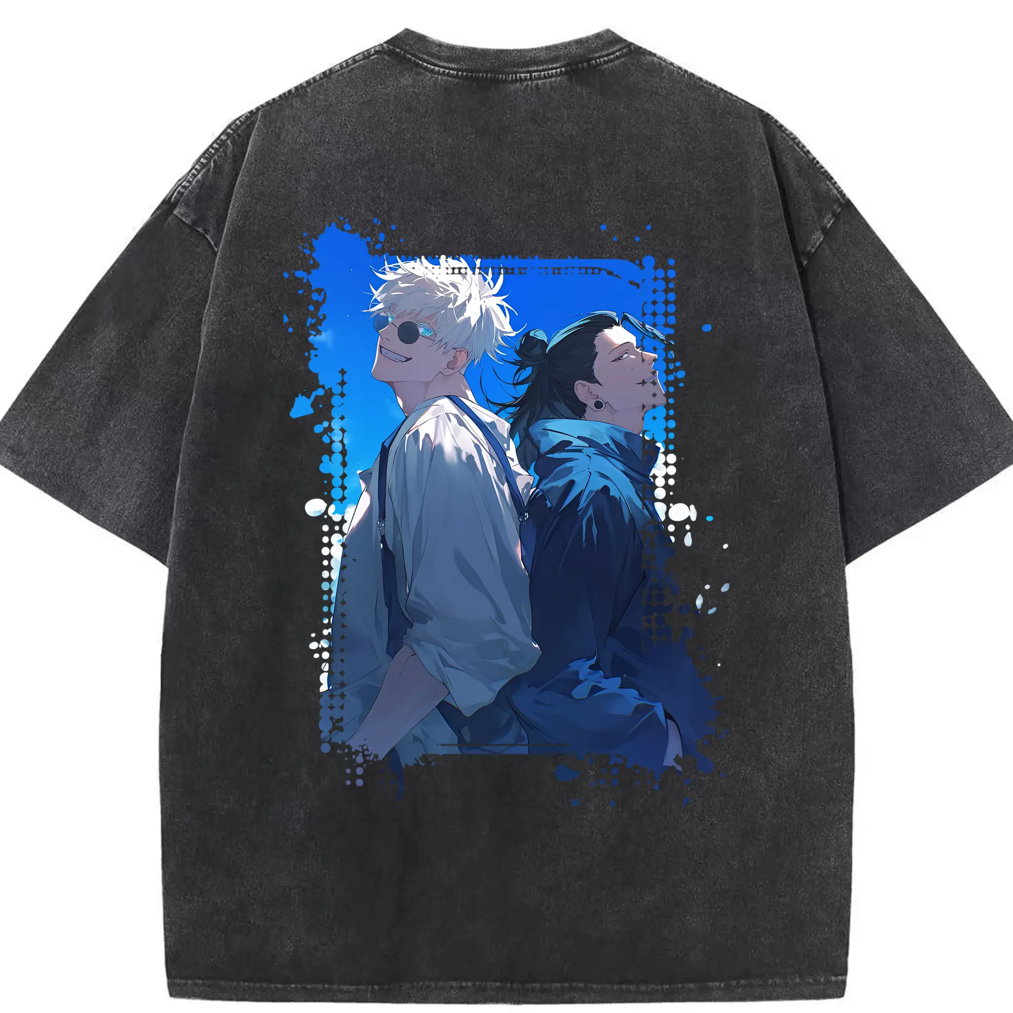 呪術廻戦 グッズ,夏油 傑 - 綿100％ ヴィンテージ風 半袖Tシャツ ・ 背面プリント ・ 柔らか肌触り ・ 通気性 快適 ・ スポーツ カジュアル 外出用