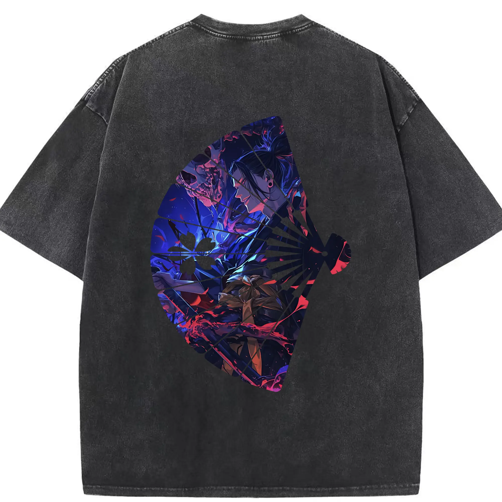 呪術廻戦 グッズ,夏油 傑 - 綿100％ ヴィンテージ風 半袖Tシャツ ・ 背面プリント ・ 柔らか肌触り ・ 通気性 快適 ・ スポーツ カジュアル 外出用