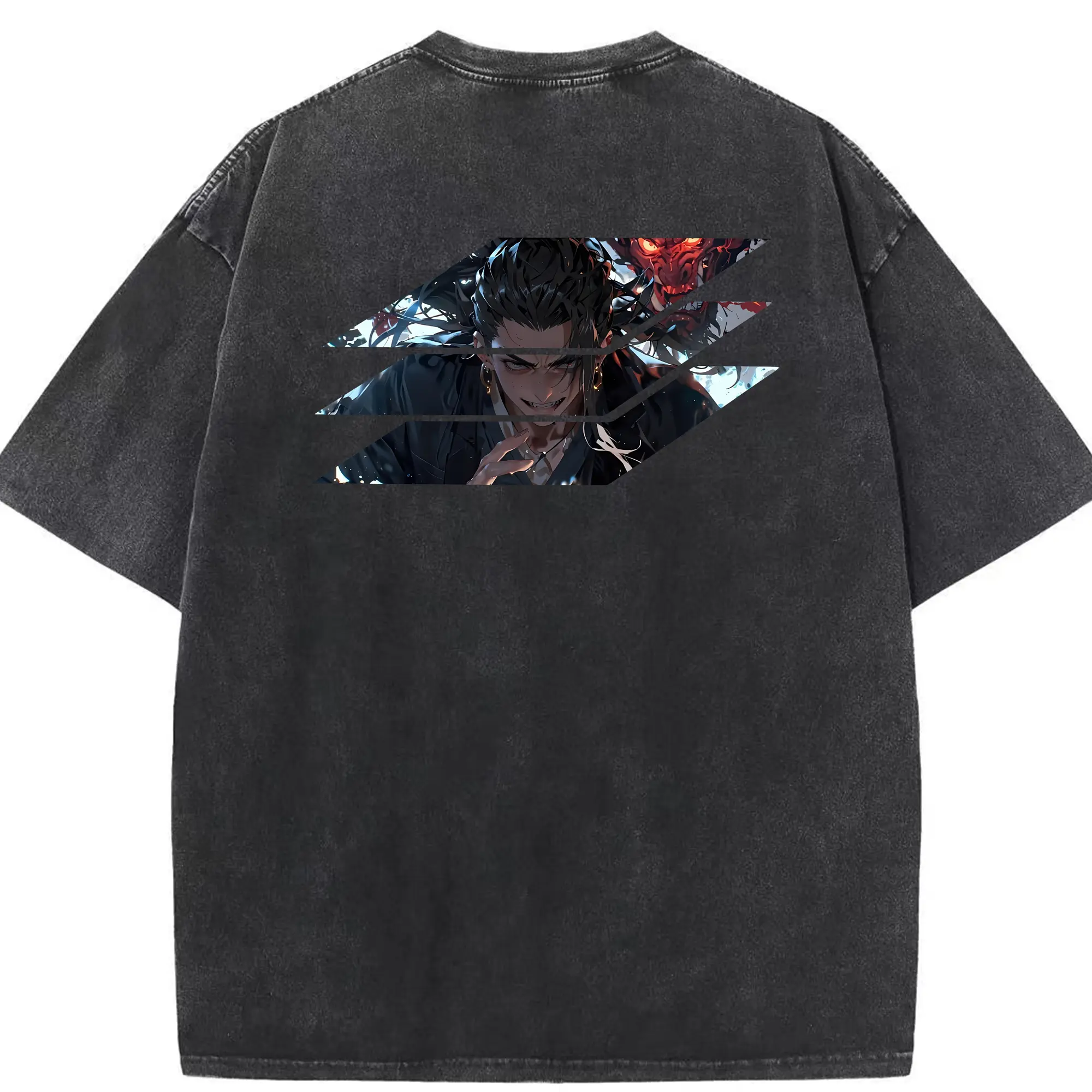 呪術廻戦 グッズ,夏油 傑 - 綿100％ ヴィンテージ風 半袖Tシャツ ・ 背面プリント ・ 柔らか肌触り ・ 通気性 快適 ・ スポーツ カジュアル 外出用